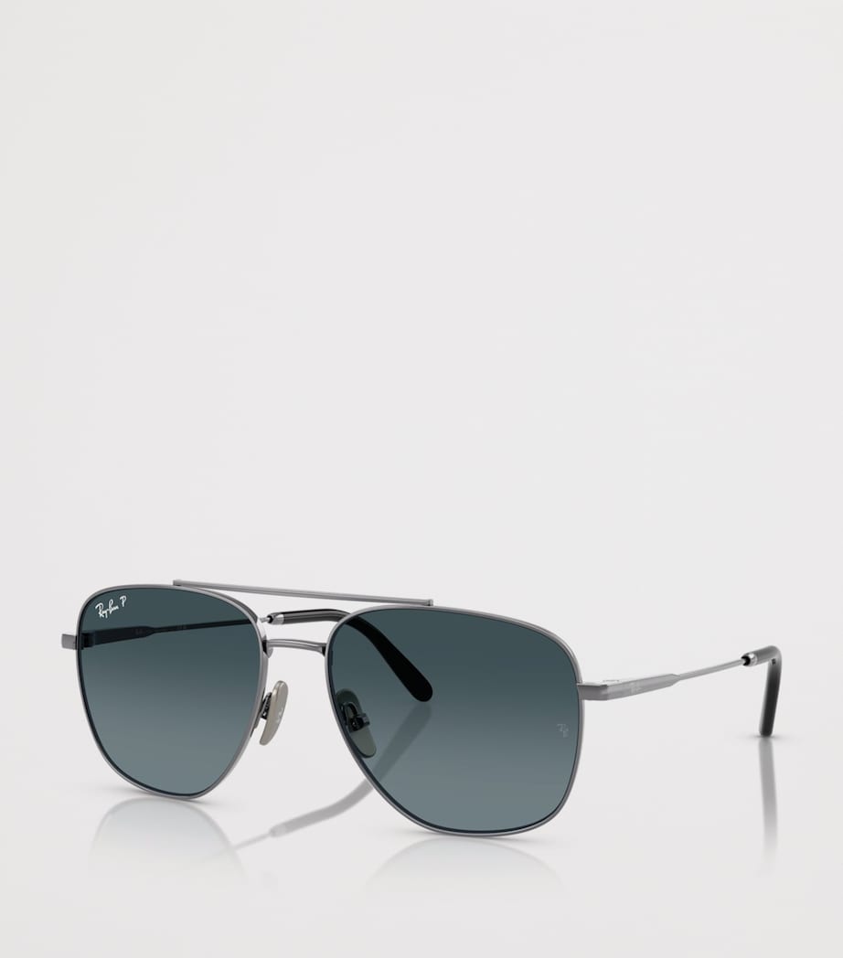 Ray-Ban Titanium William Square Sunglasses Grey Image 2