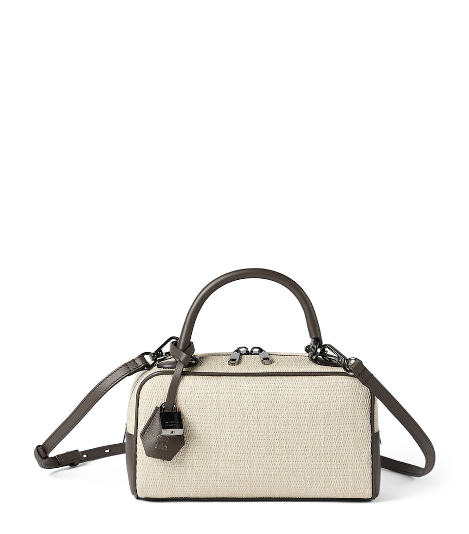 Brunello Cucinelli Small Woven Explorer Boston Top-Handle Bag Image 1