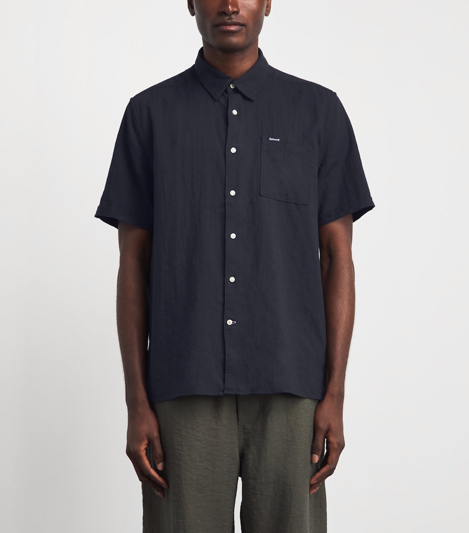 Barbour Mens Cotton Ripstop Kingswood Shirt Dark Navy Image 4