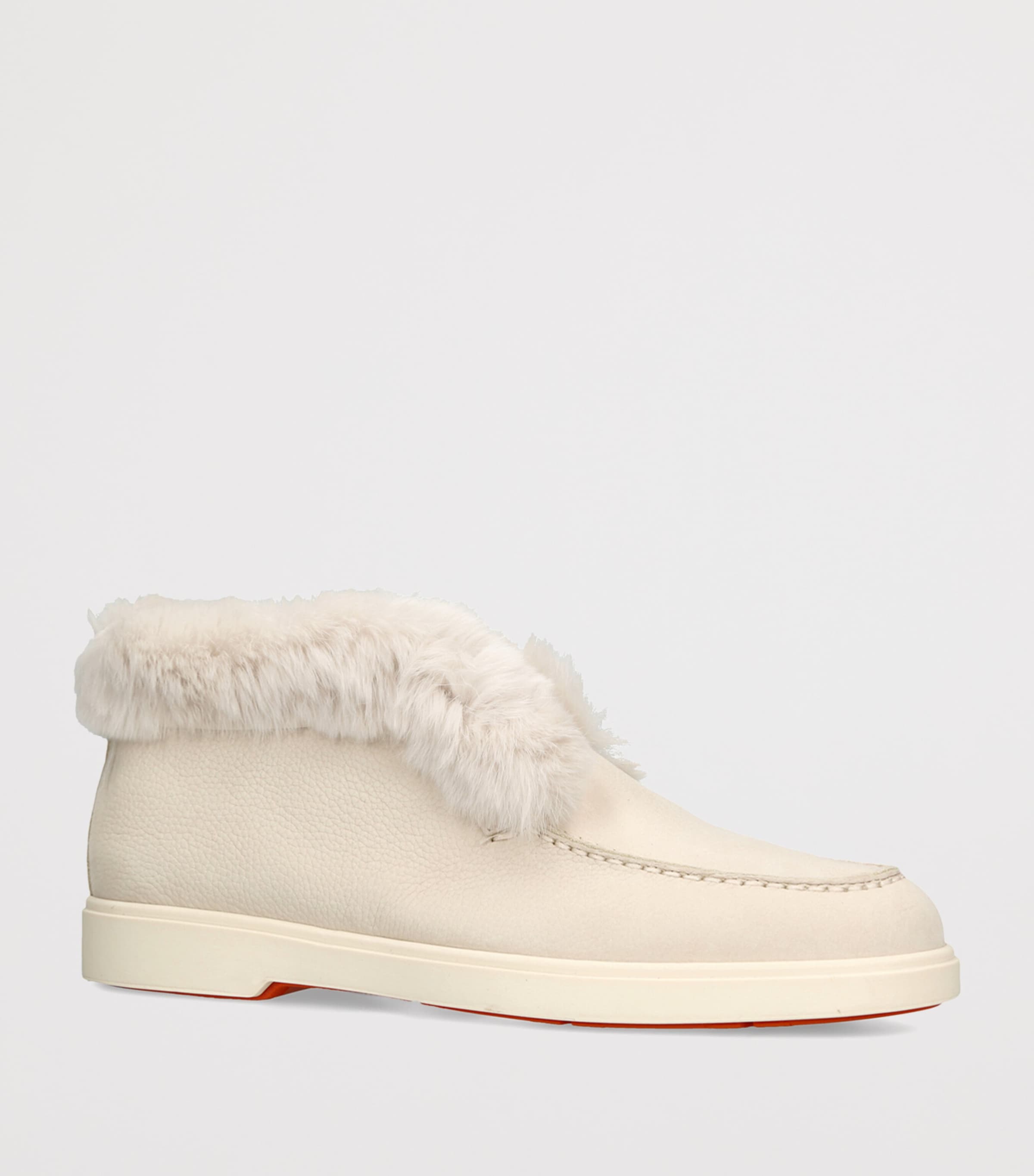 Santoni Suede Hadeel Ankle Boots Cream Comb Image 2