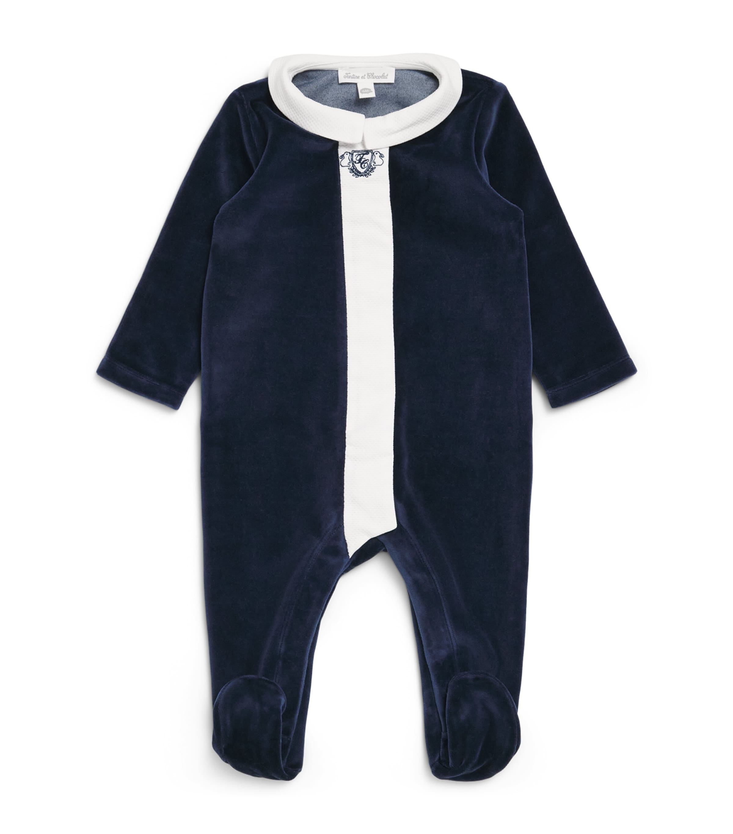 Tartine et Chocolat Velour All-In-One  (0-24 Months) Marine Image 1