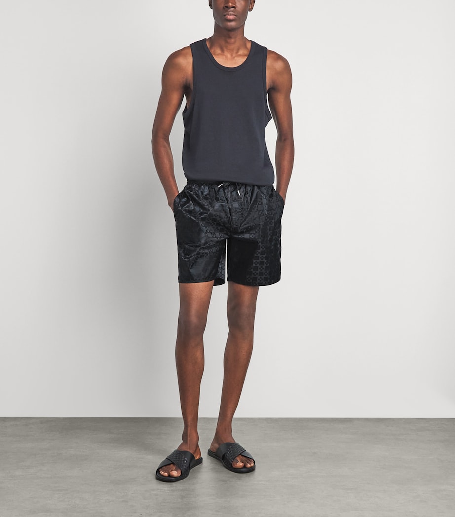 Sandro Paris Mens Jacquard Swim Shorts Dark Grey Image 2