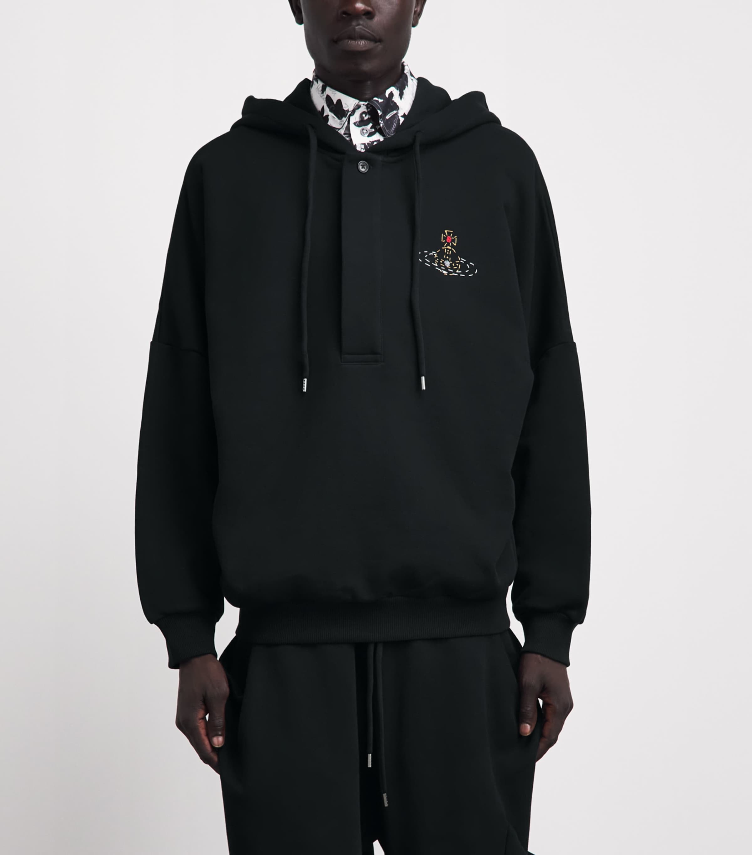 Vivienne Westwood Mens Cotton Batwing Hoodie Black Image 4