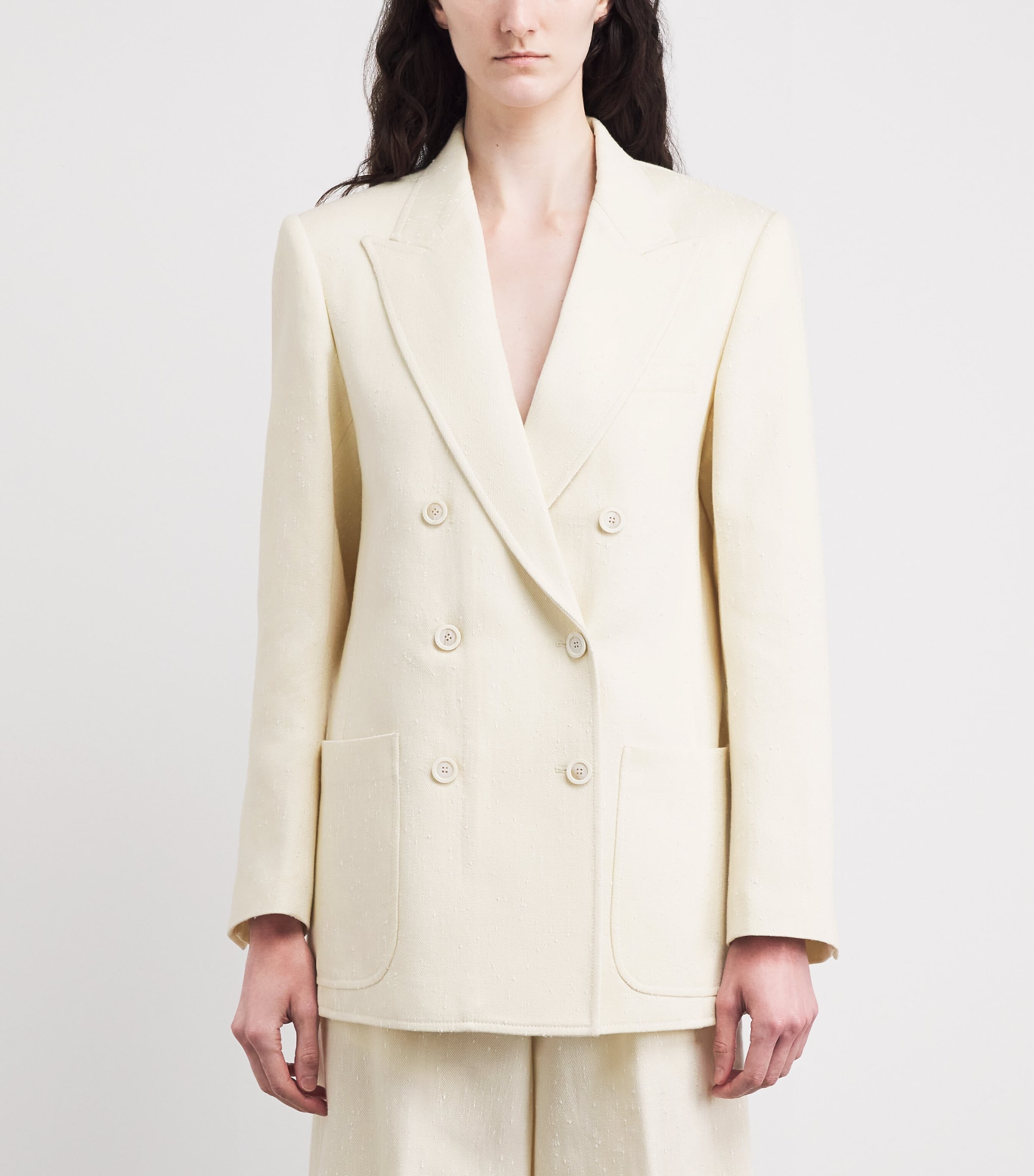 Fabiana Filippi Womens Embroidered Double-Breasted Blazer Burro Image 4