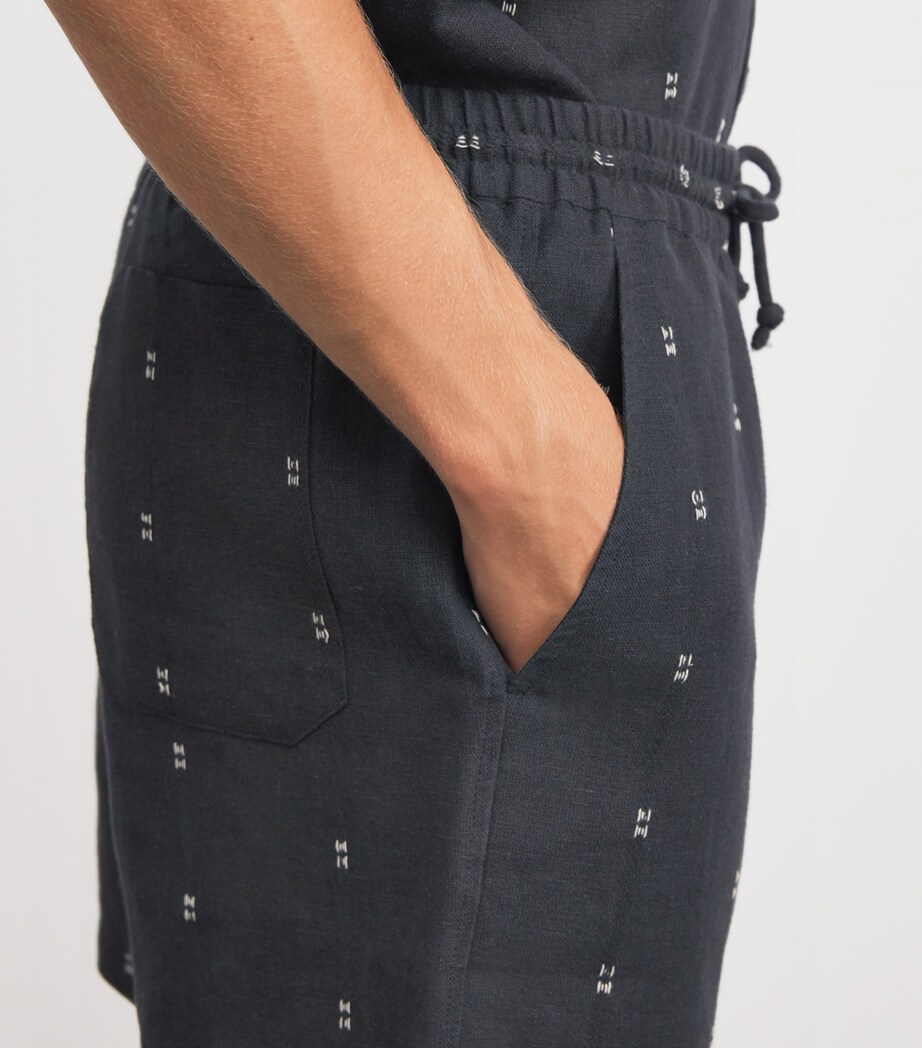 Cotton-Blend Embroidered Shorts BLKRM Image 6