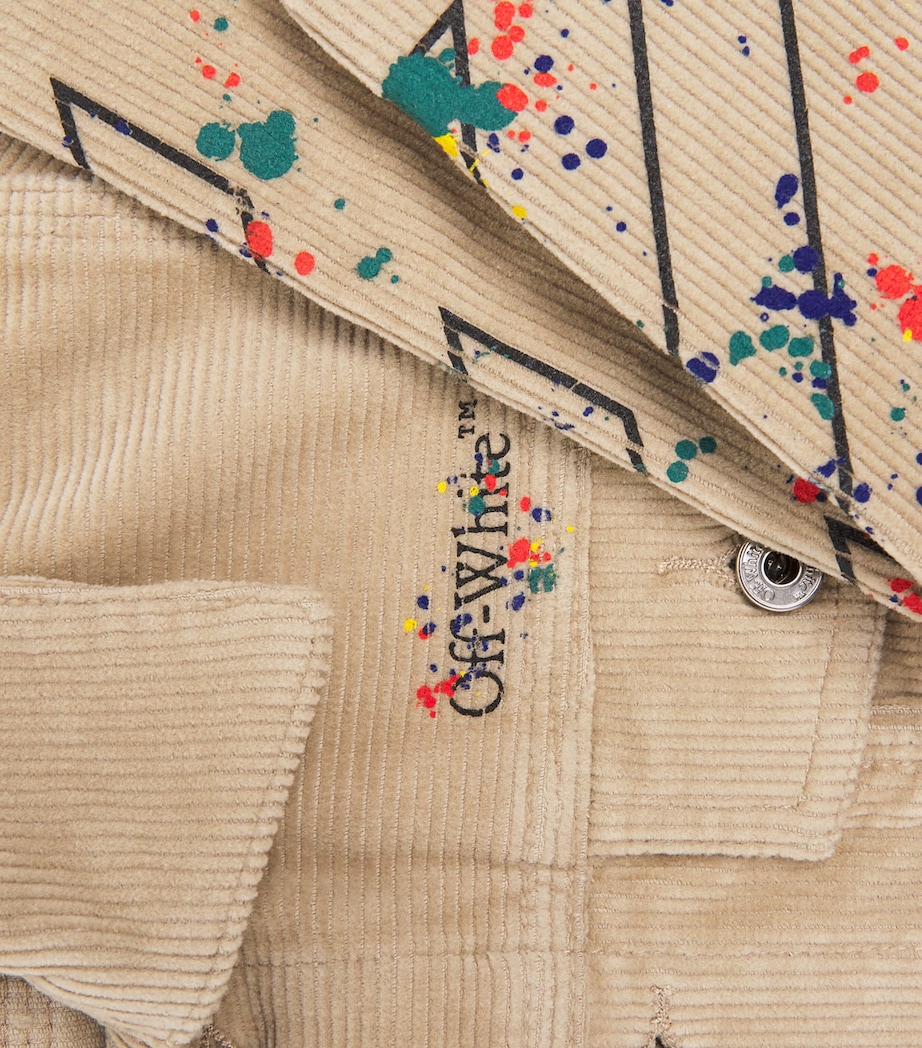 Cotton-Blend Corduroy Splat Jacket (8-12 Years) 1710SAND-BLACK Image 3