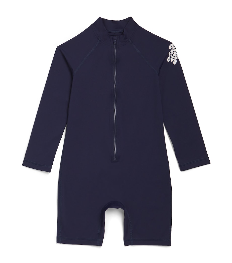 Turtle Print Rash Guard Swimsuit (2-8 Years) 390 BLEU MARINE Image 1