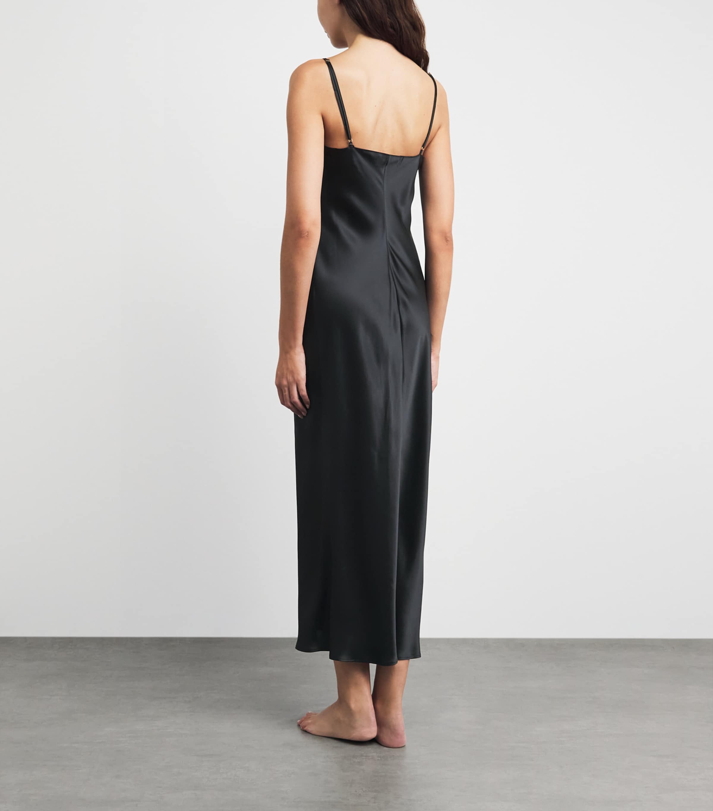Marjolaine Womens Silk Tracy Slip Dress Noir Image 4