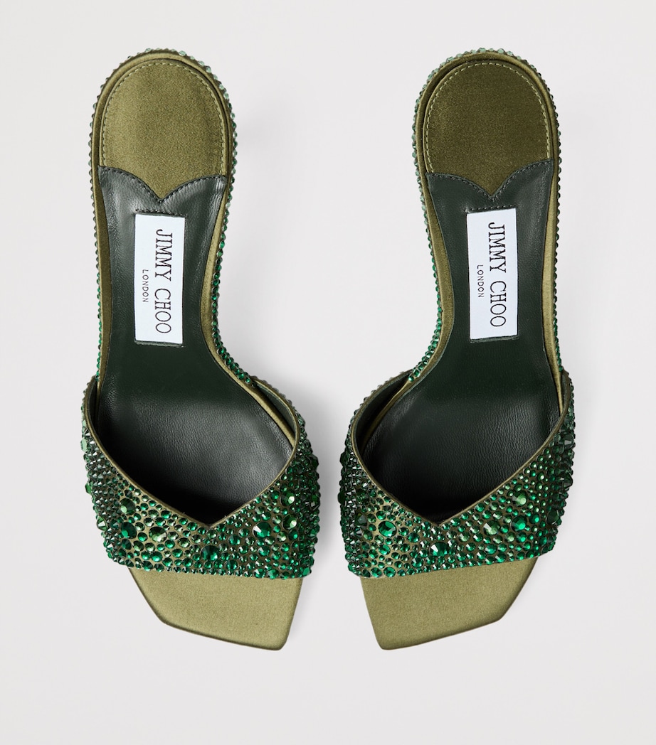 Skye 70 Embellished Satin Sandals BRITISH GREEN MIX Image 3