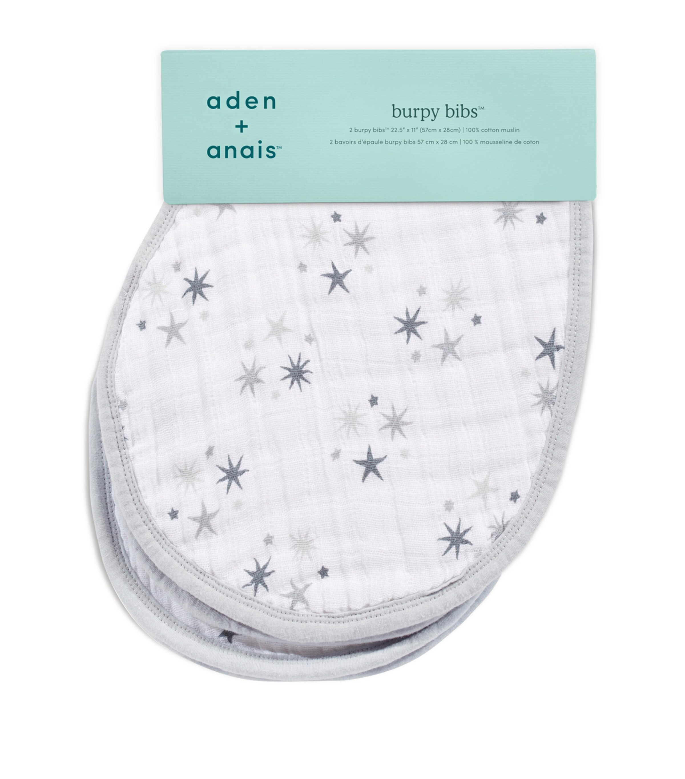 aden + anais Twinkle Classic Burpy Bibs (Set of 2) White Image 5