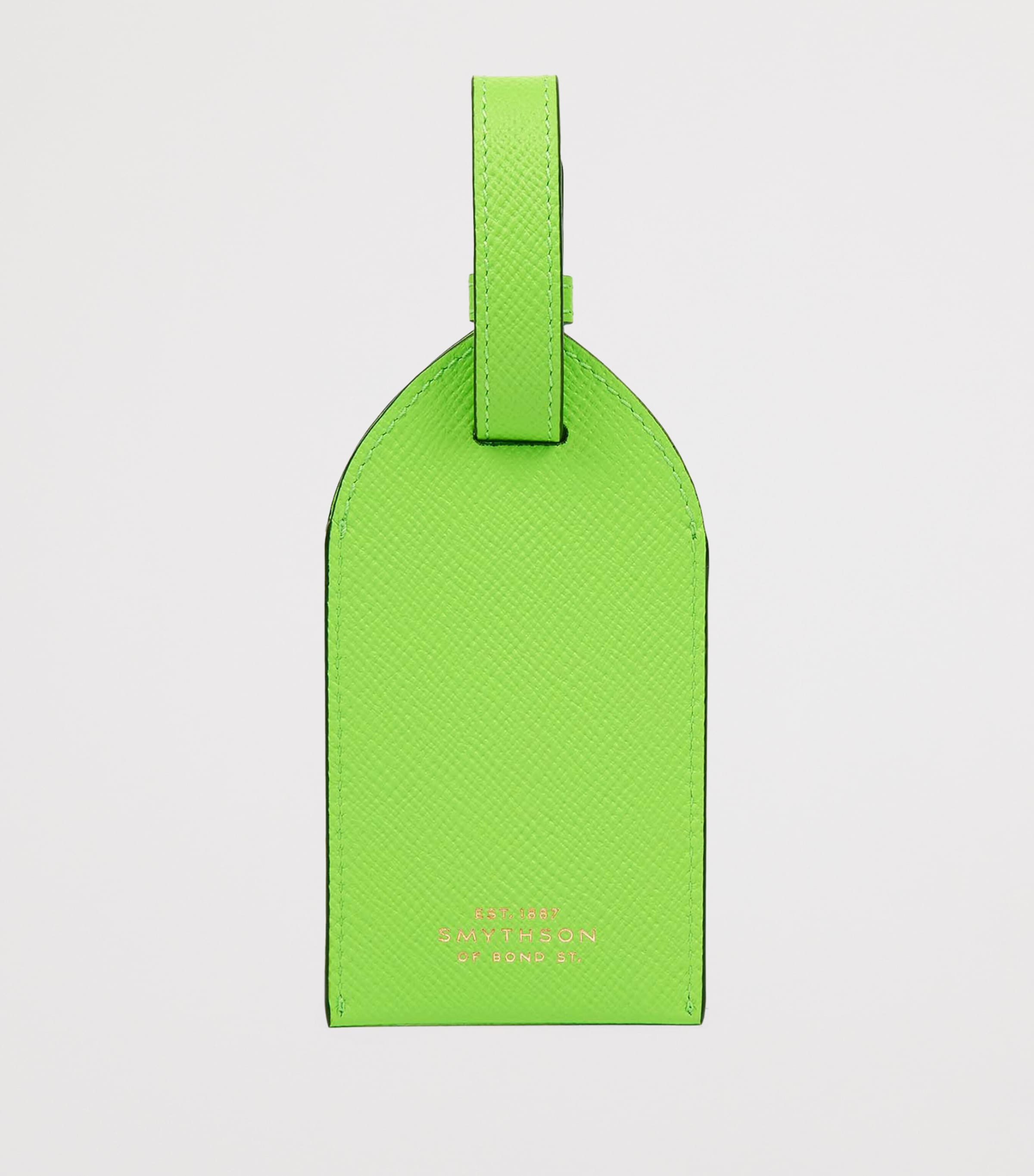 Smythson Panama Leather Luggage Tag Apple Green Image 3