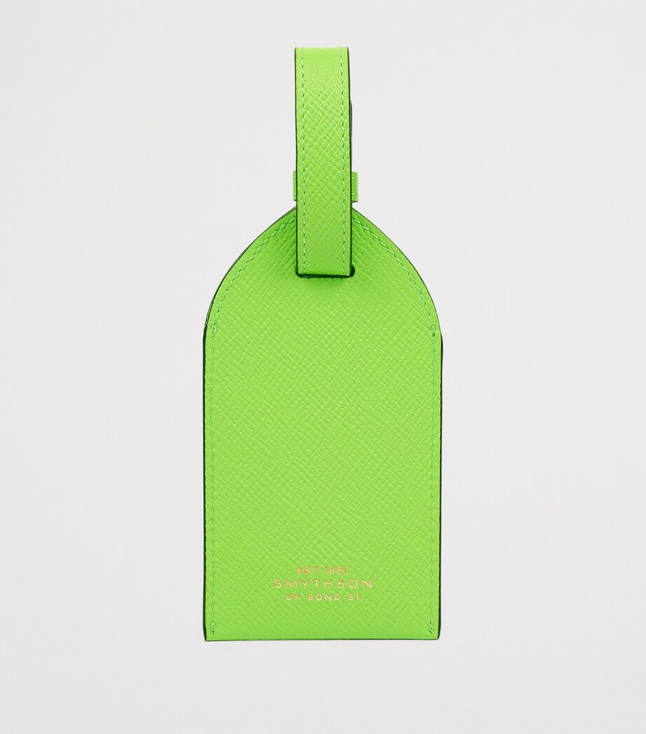 Smythson Panama Leather Luggage Tag Apple Green Image 3