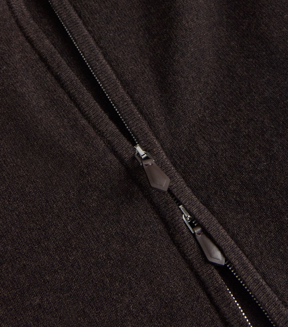 Cashmere Knightsbridge Zip Cardigan CTB CHCLT BROWN Image 5