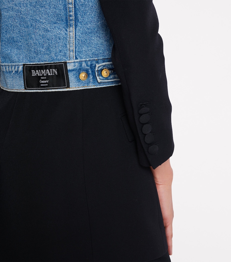 Virgin Wool-Denim Blazer ENA NOIR/BLEU DENIM Image 8