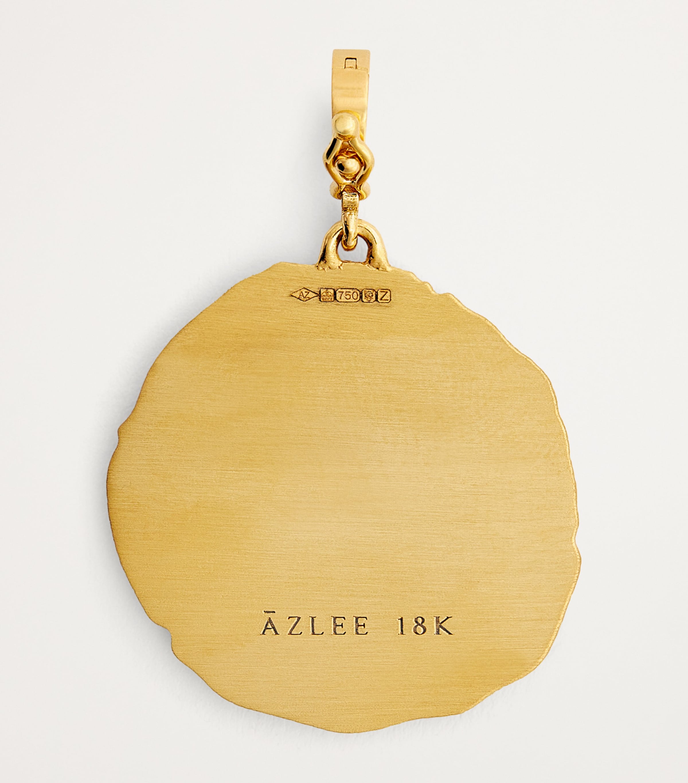 Large Yellow Gold and Diamond Olive Branch Coin Charm YELLOW GOLD Image 3