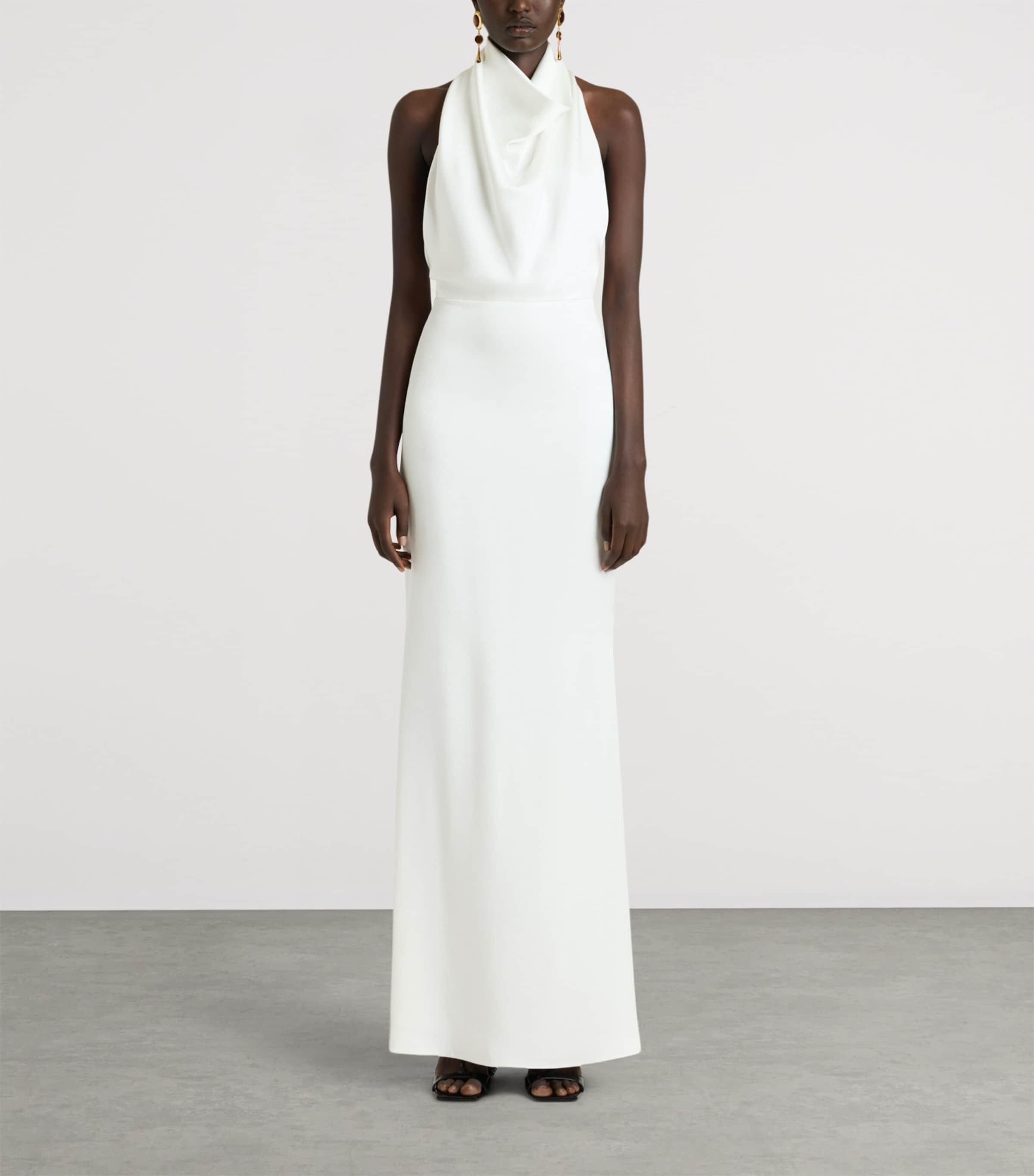 Givenchy Womens Satin Halterneck Maxi Dress Image 2