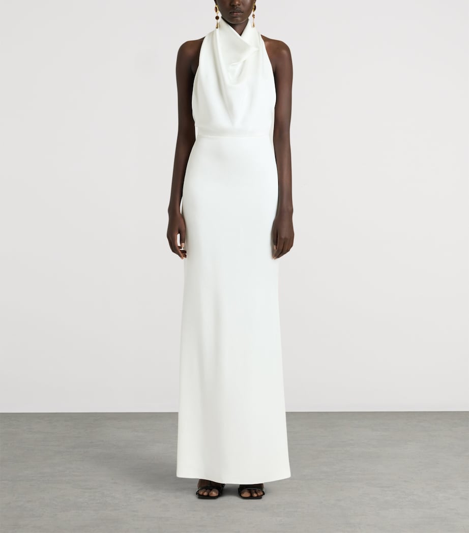 Givenchy Womens Satin Halterneck Maxi Dress Image 2