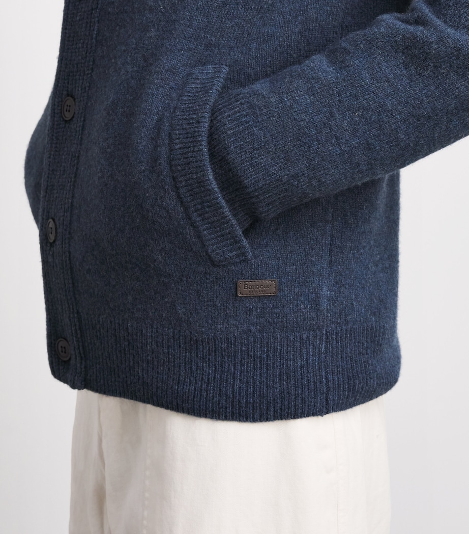 Barbour Mens Wool Patch Zip-Through Cardigan Dark Indigo Image 3