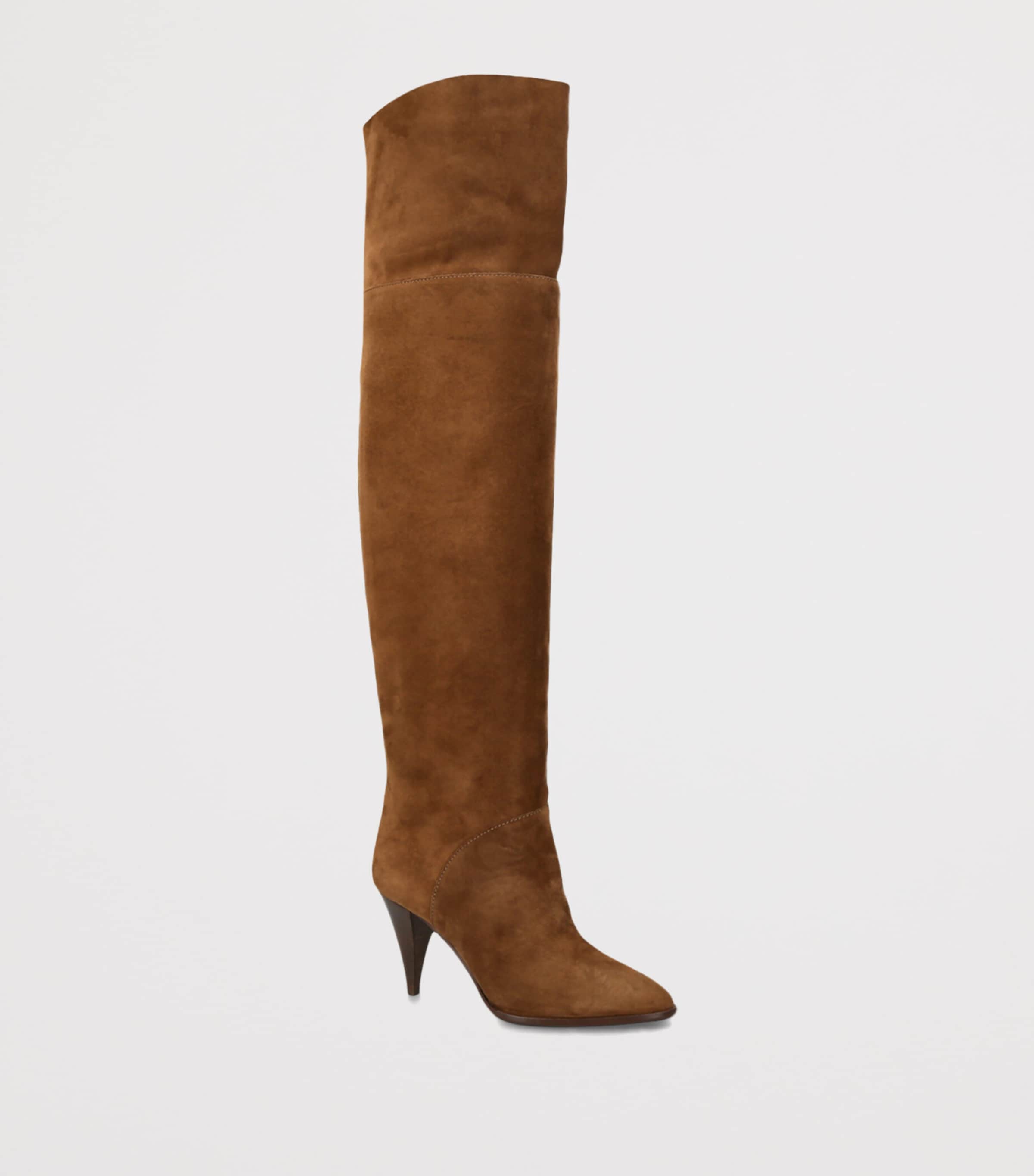 Casadei Suede Venus Over-The-Knee Boots Mid Brown Image 2