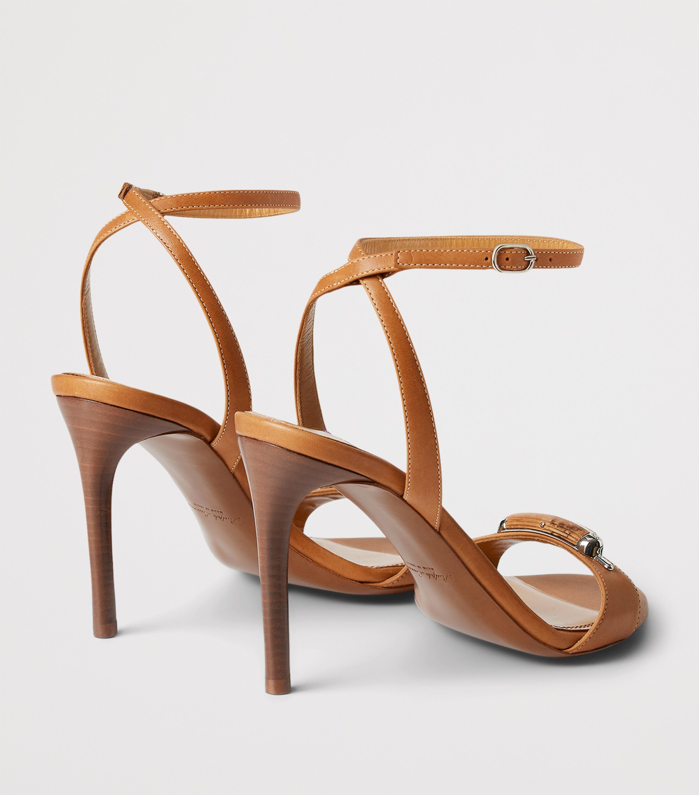 Leather Presling Heeled Sandals 95 RL GOLD Image 2