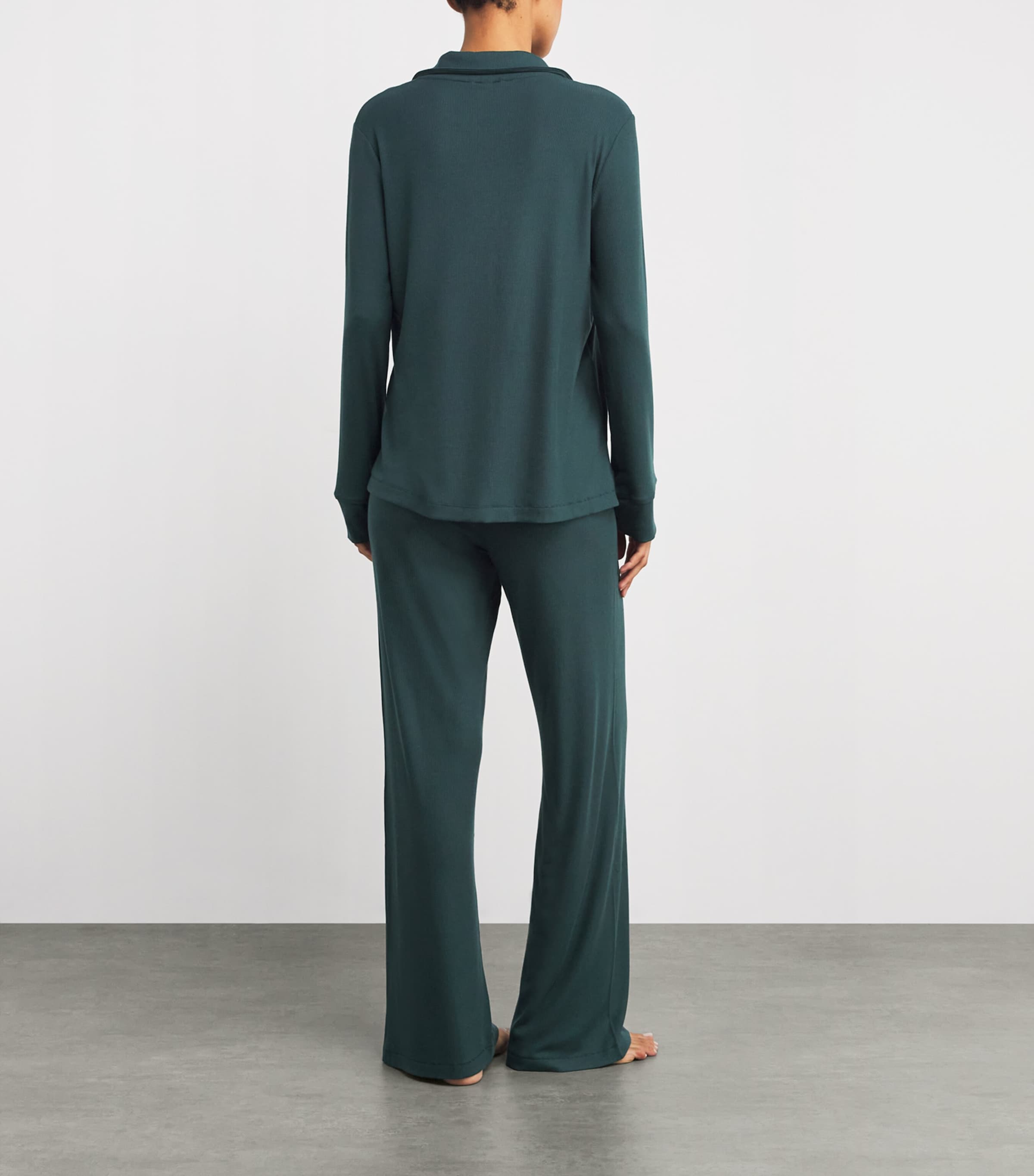 Ribbed Soft Lounge Pyjama Set CYPRESS Image 3