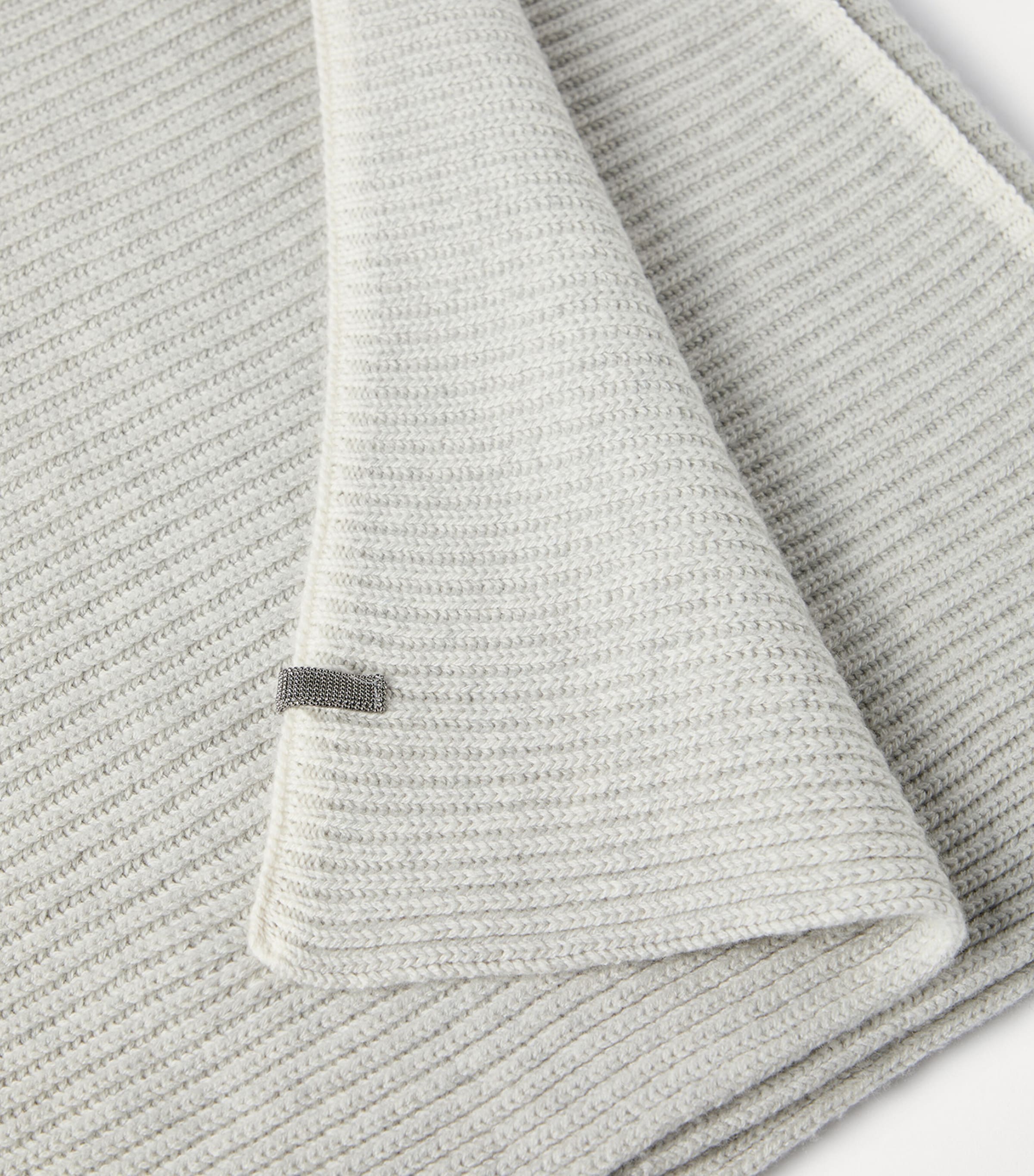 Brunello Cucinelli Cashmere Ribbed Monili-Detail Scarf Image 4