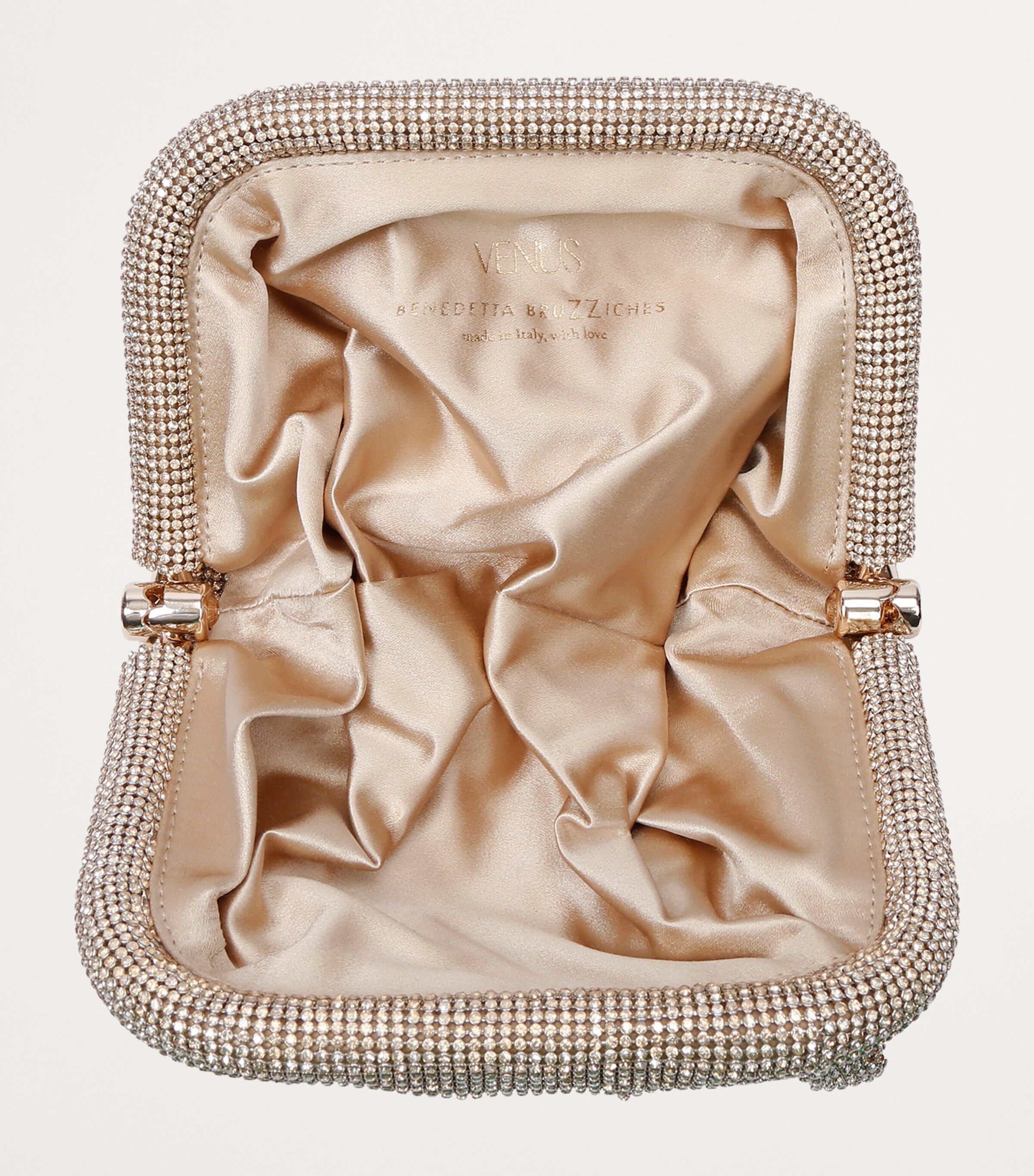 クラッチバッグ BENEDETTA BRUZZICHES Woman Clutch Beige SS25089 106 Benedetta Bruzziches Embellished Venus La Petite Clutch Bag