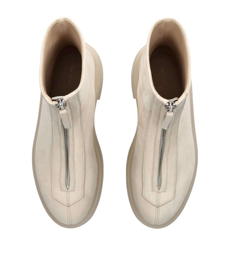 Zipped I Leather Boots BEIGE Image 3