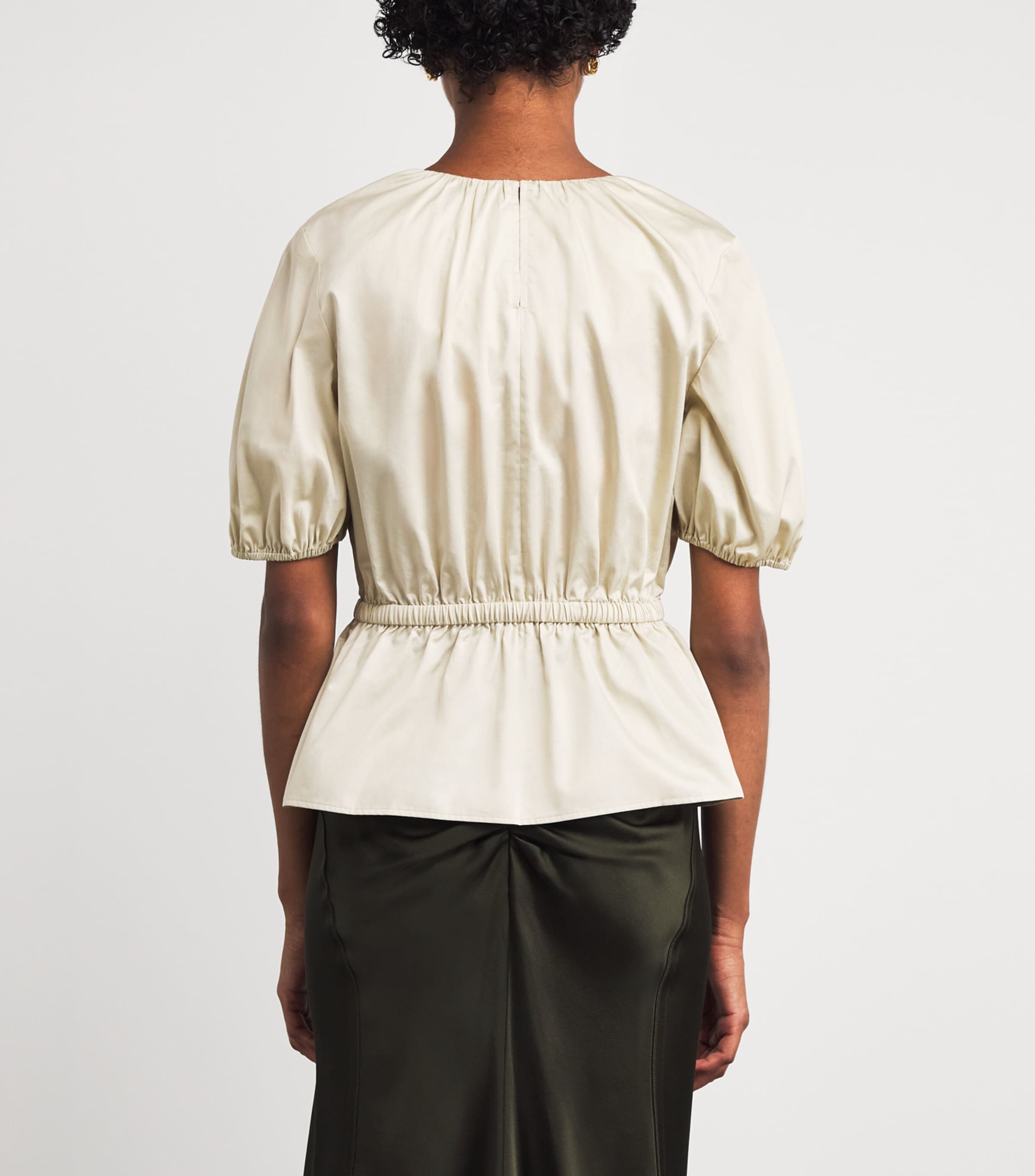 Cotton Sateen Merlin Blouse AFFOGATO Image 4