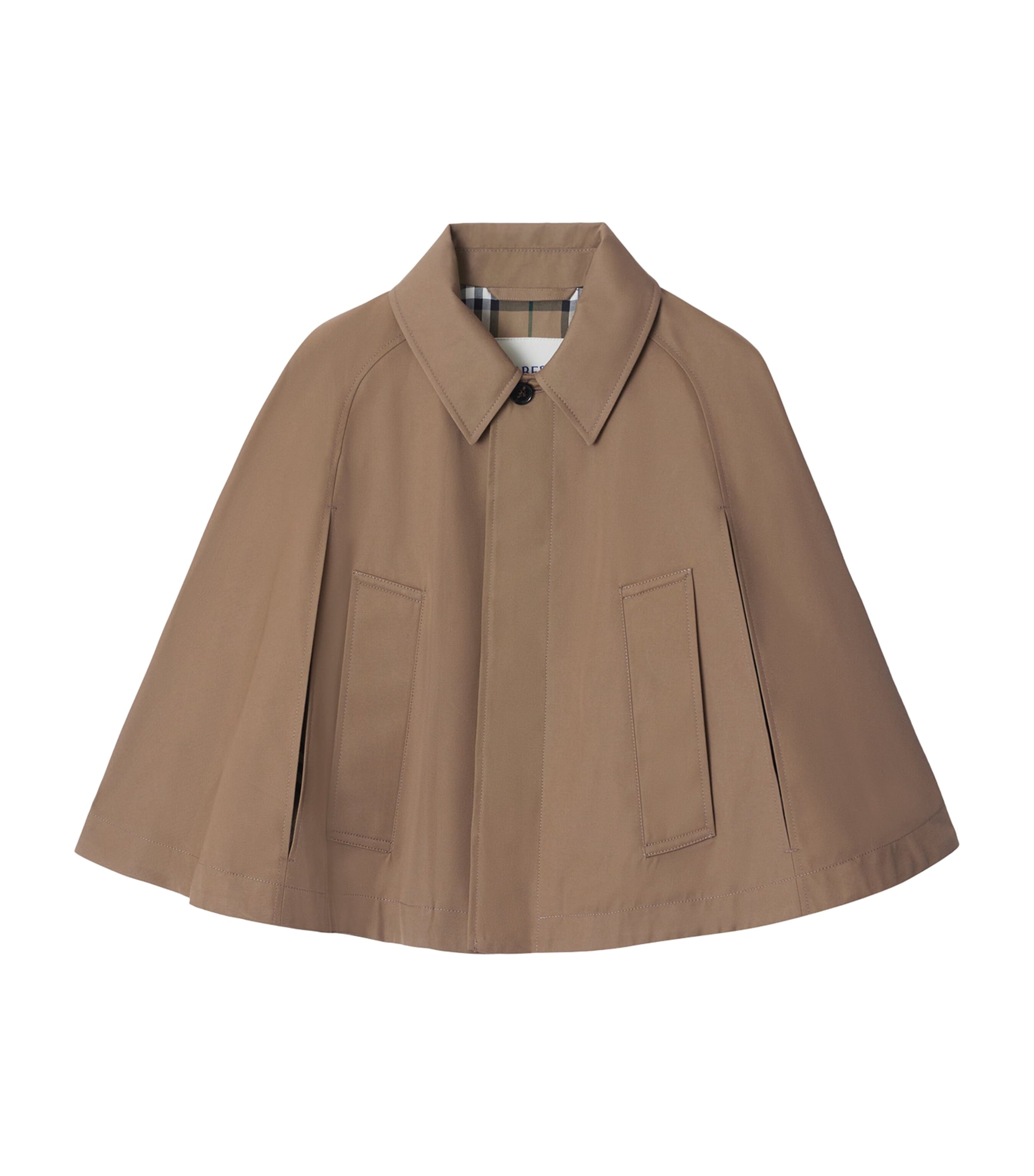 Burberry Water-repellent Cape Coat In Brown