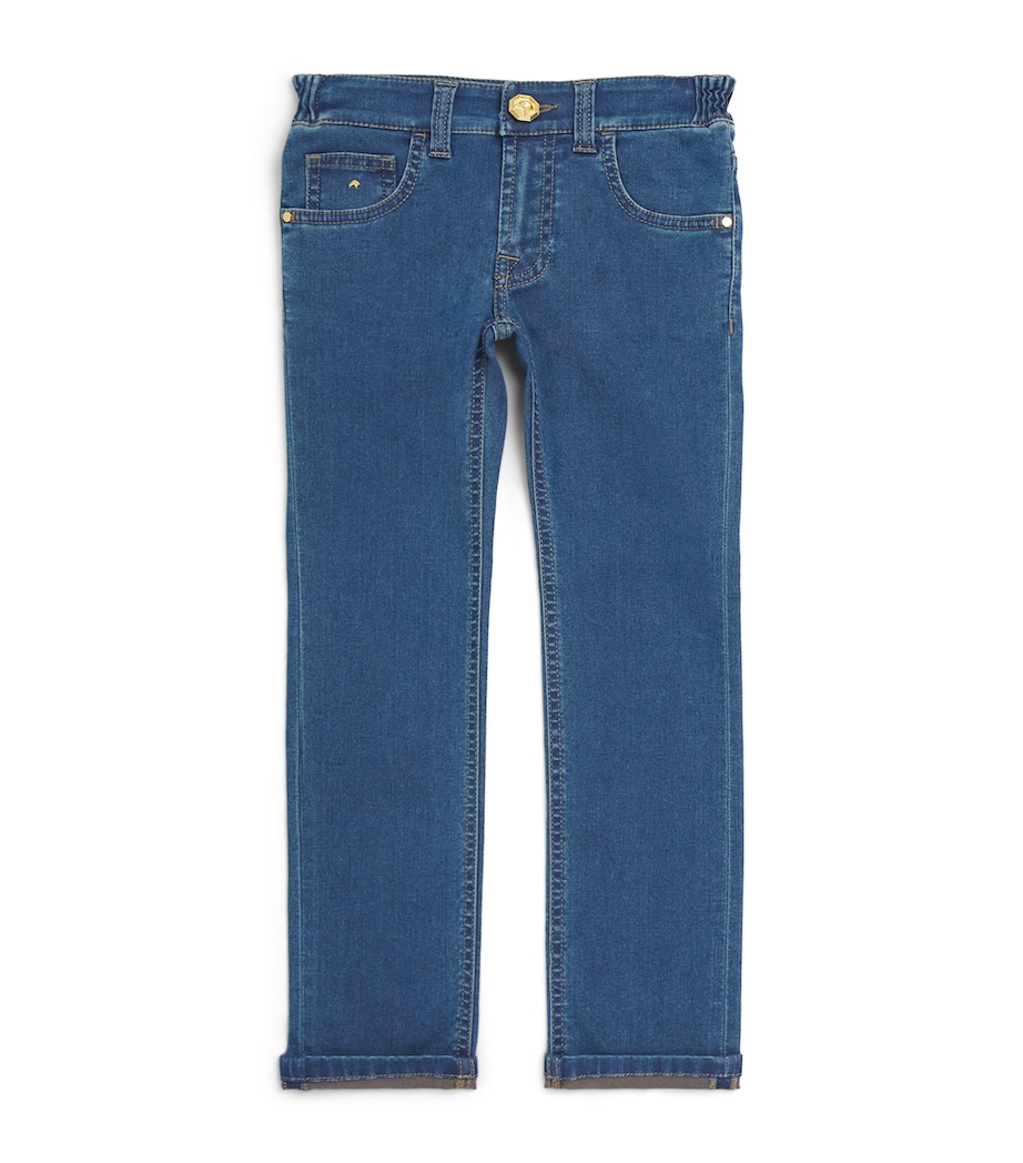 Stefano Ricci Kids Cotton-Blend Slim Jeans (4-16 Years) C. Blu Clas Wsh Image 1