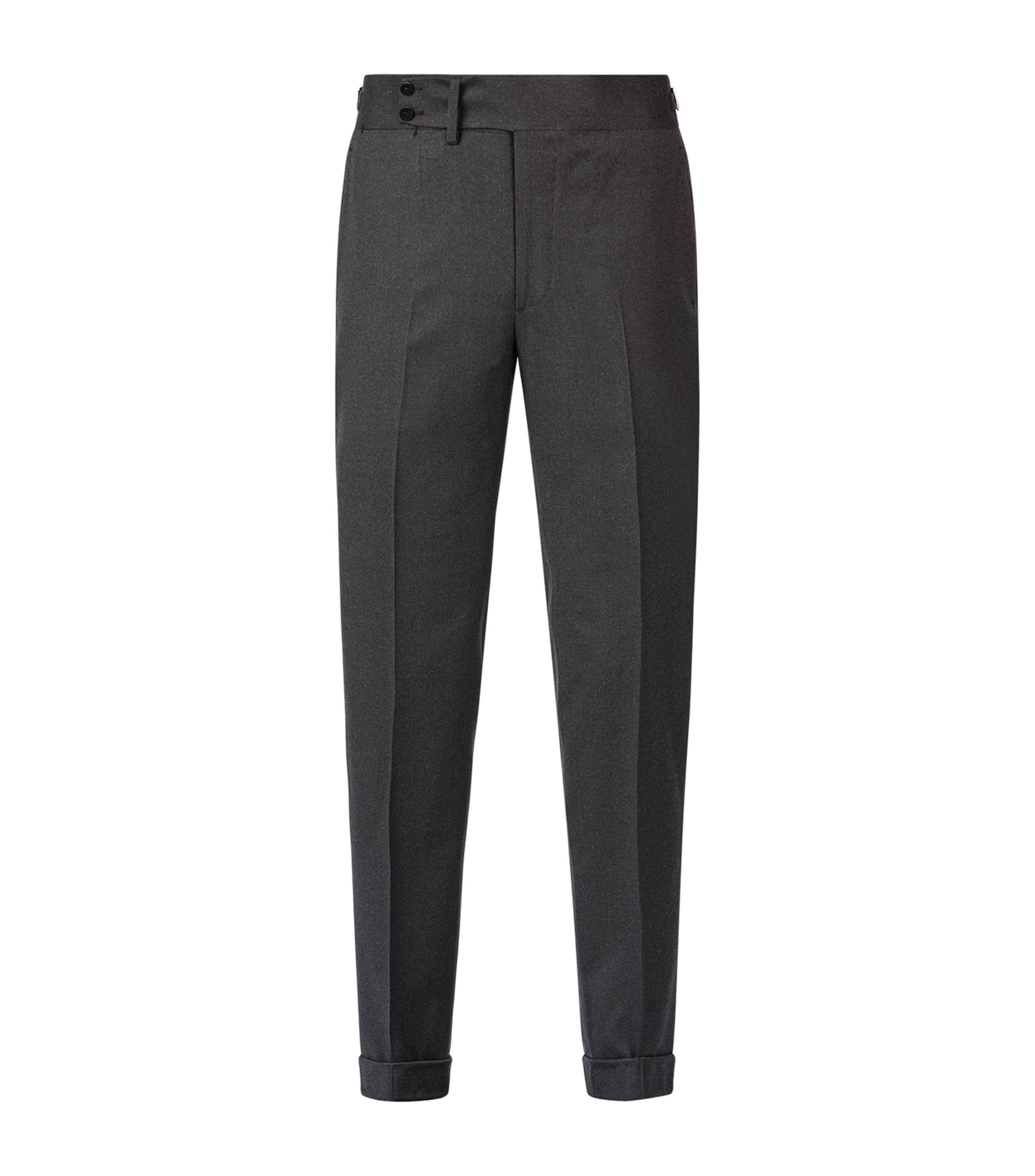 Shop Isaia Wool Tailored Trousers In Black