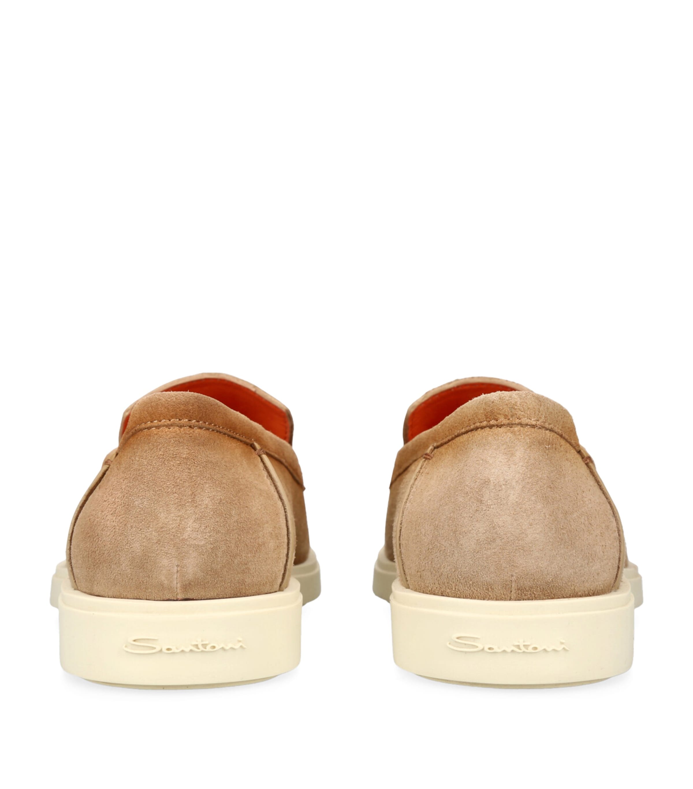 Santoni Suede Detroit Low-Top Loafers Beige Image 2