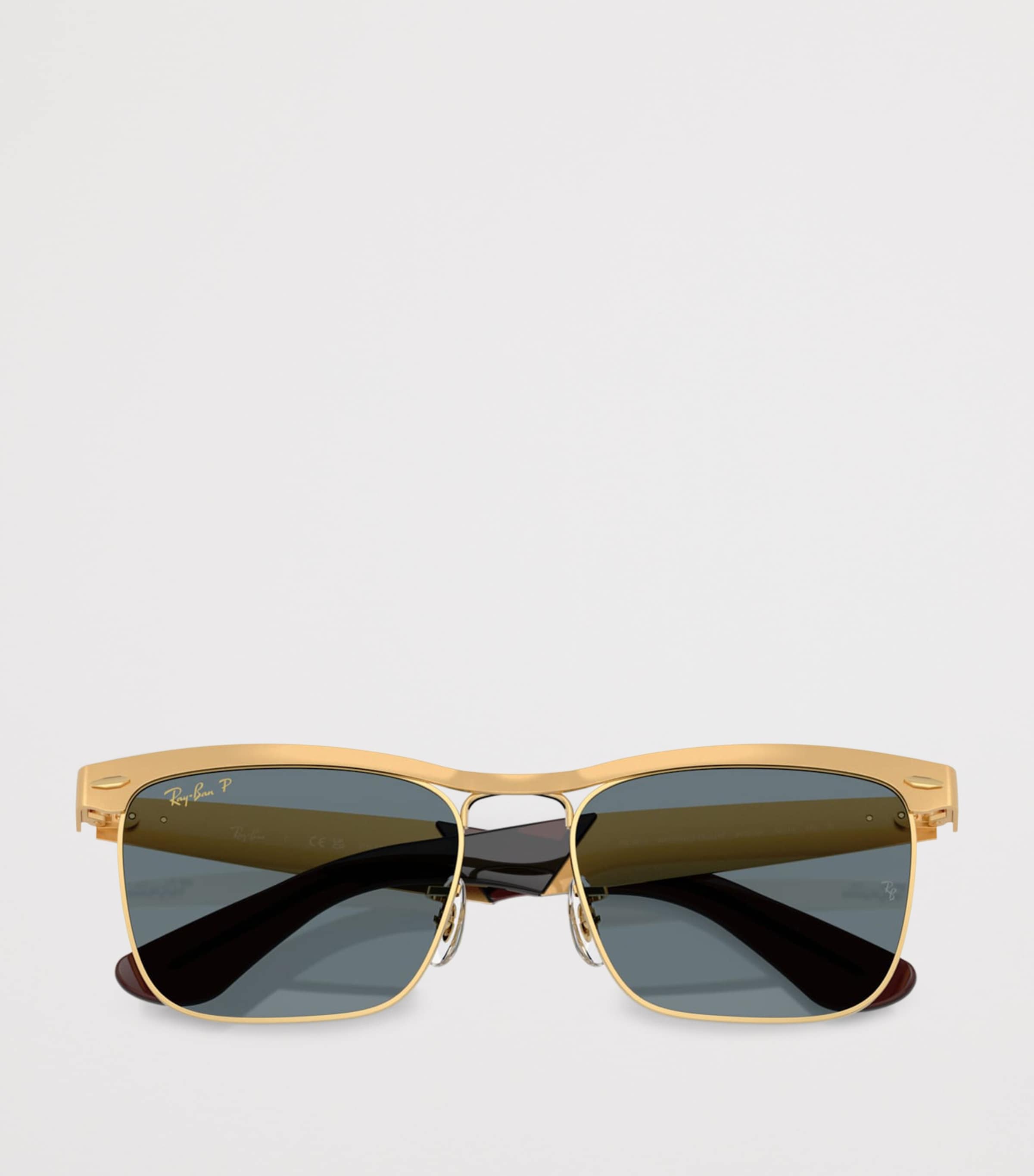 Ray-Ban Metal Wayfarer Deluxe Square Sunglasses Gold Image 5
