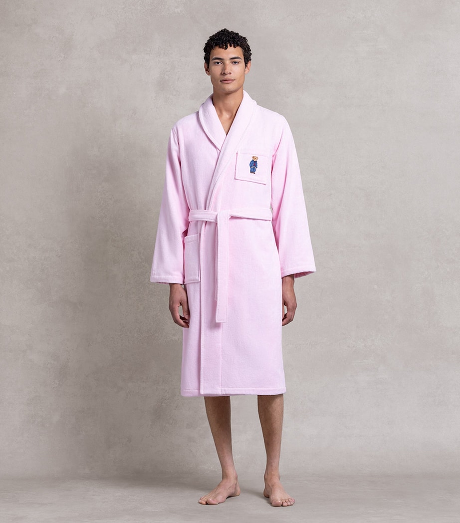 Cotton Denim Bear Bathrobe CARMEL PINK Image 3