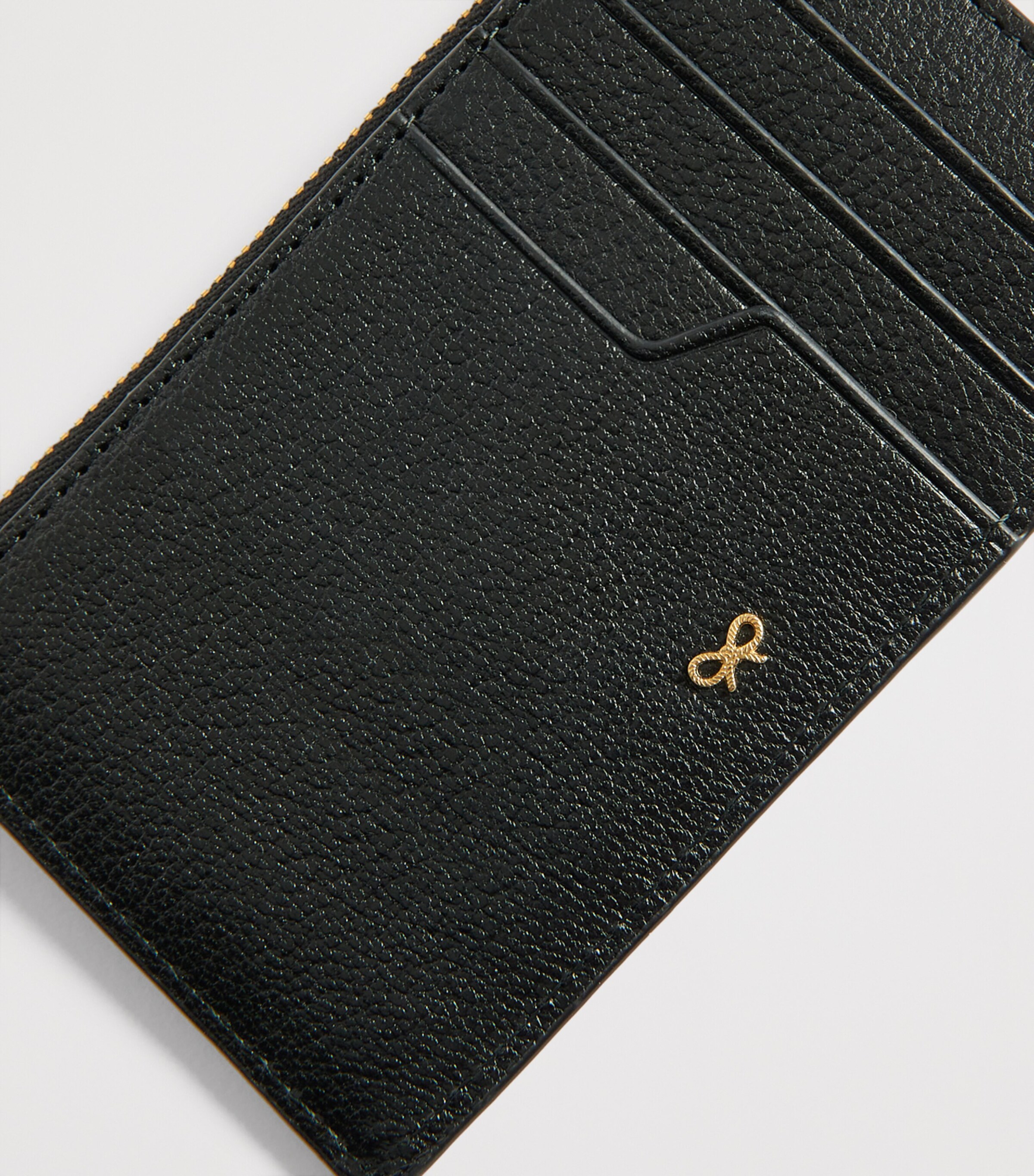 Leather Eyes Zipped Card Holder BLACK Image 5