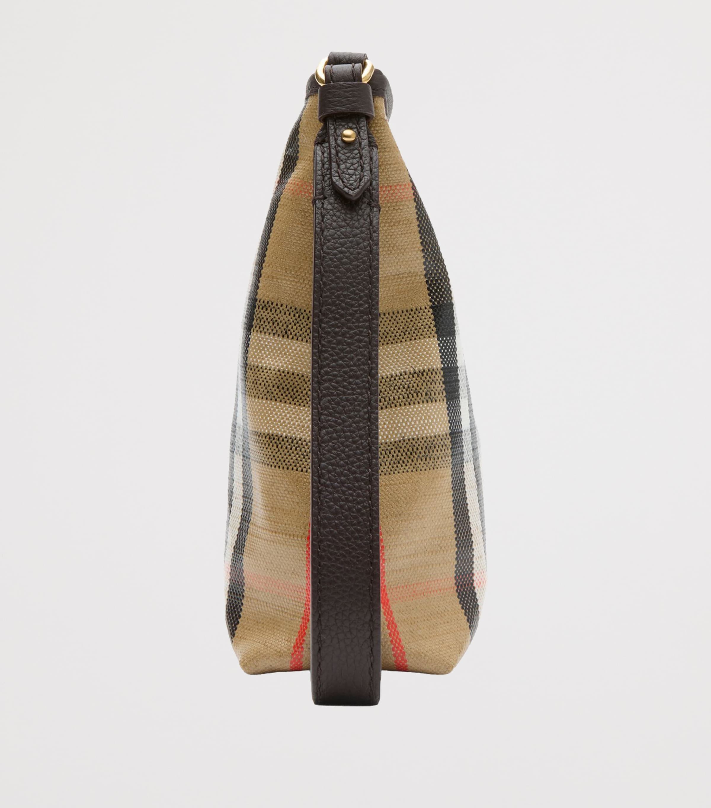 Leather-Trim Check Highlands Pouch SAND Image 4