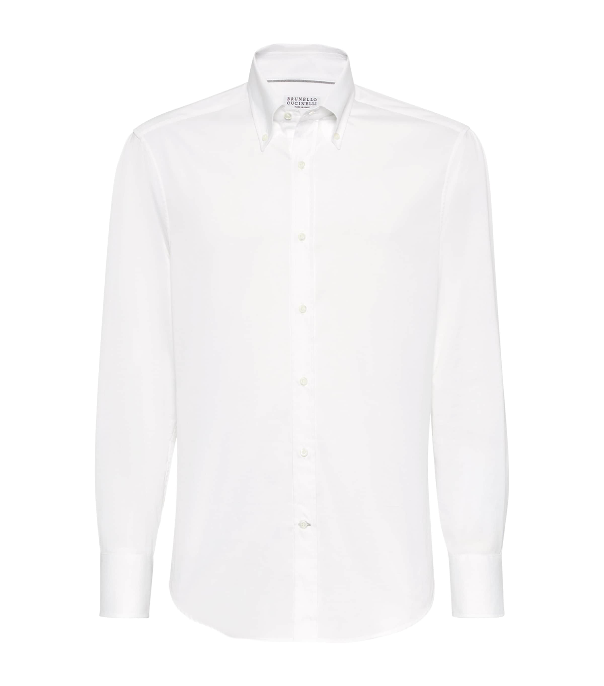 Brunello Cucinelli Men's Basic Fit Solid Sport Shirt With Button-down Collar In White