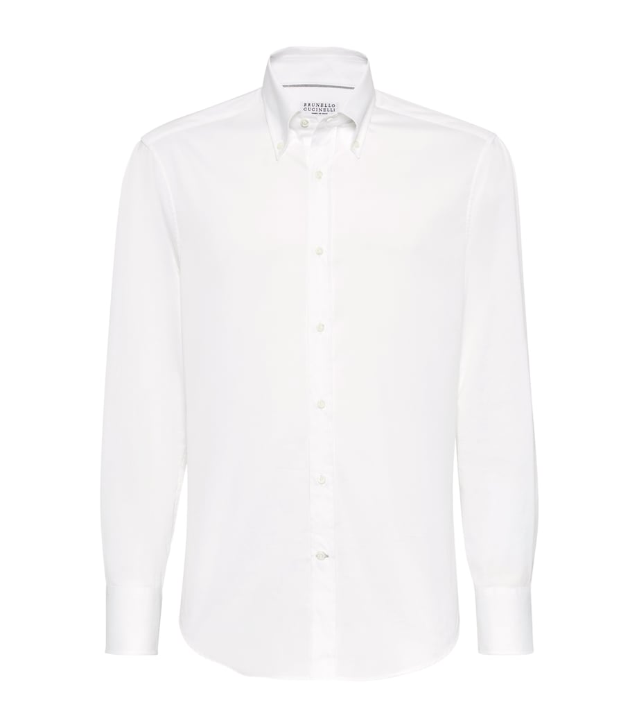 Cotton Twill Button-Down Slim-Fit Shirt C159 Image 1