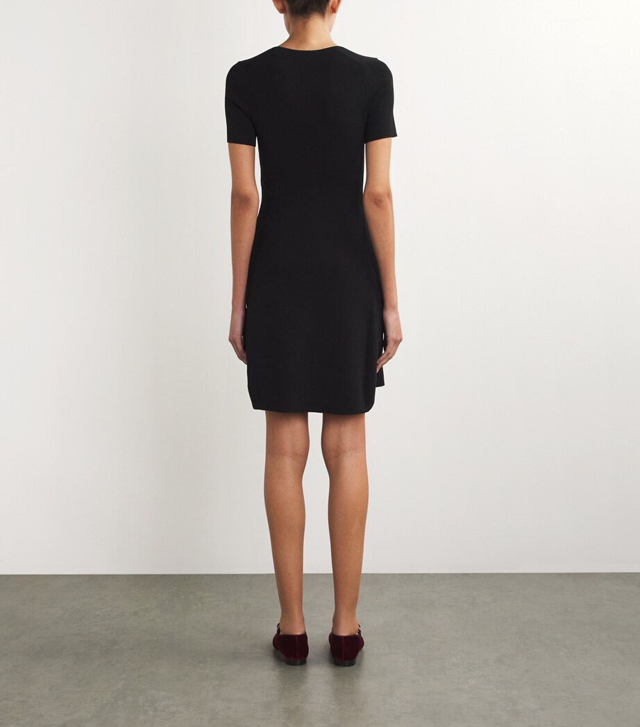 Rib-Knit Mini Dress BLACK Image 2