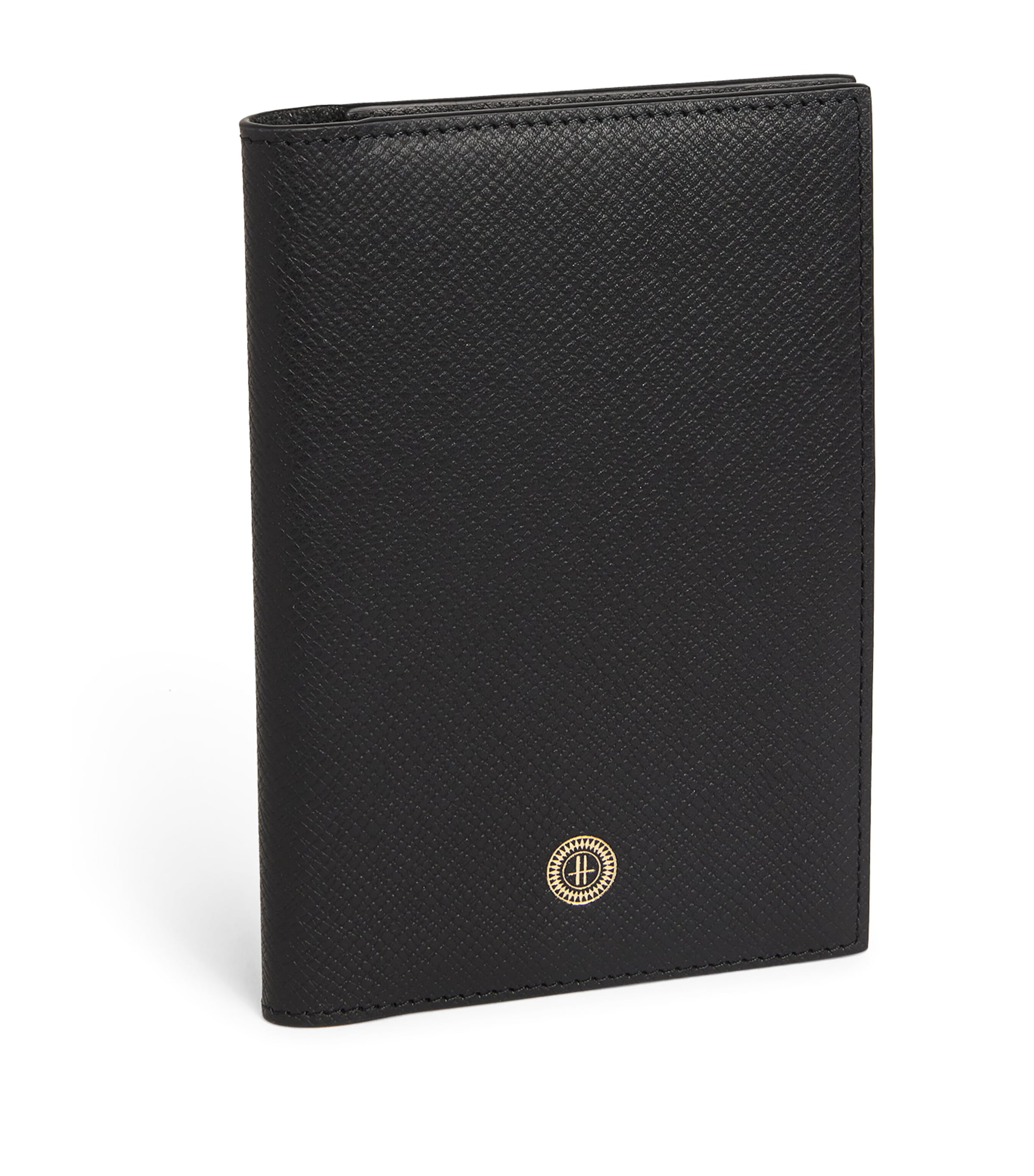 Harrods Leather Passport Holder In Black