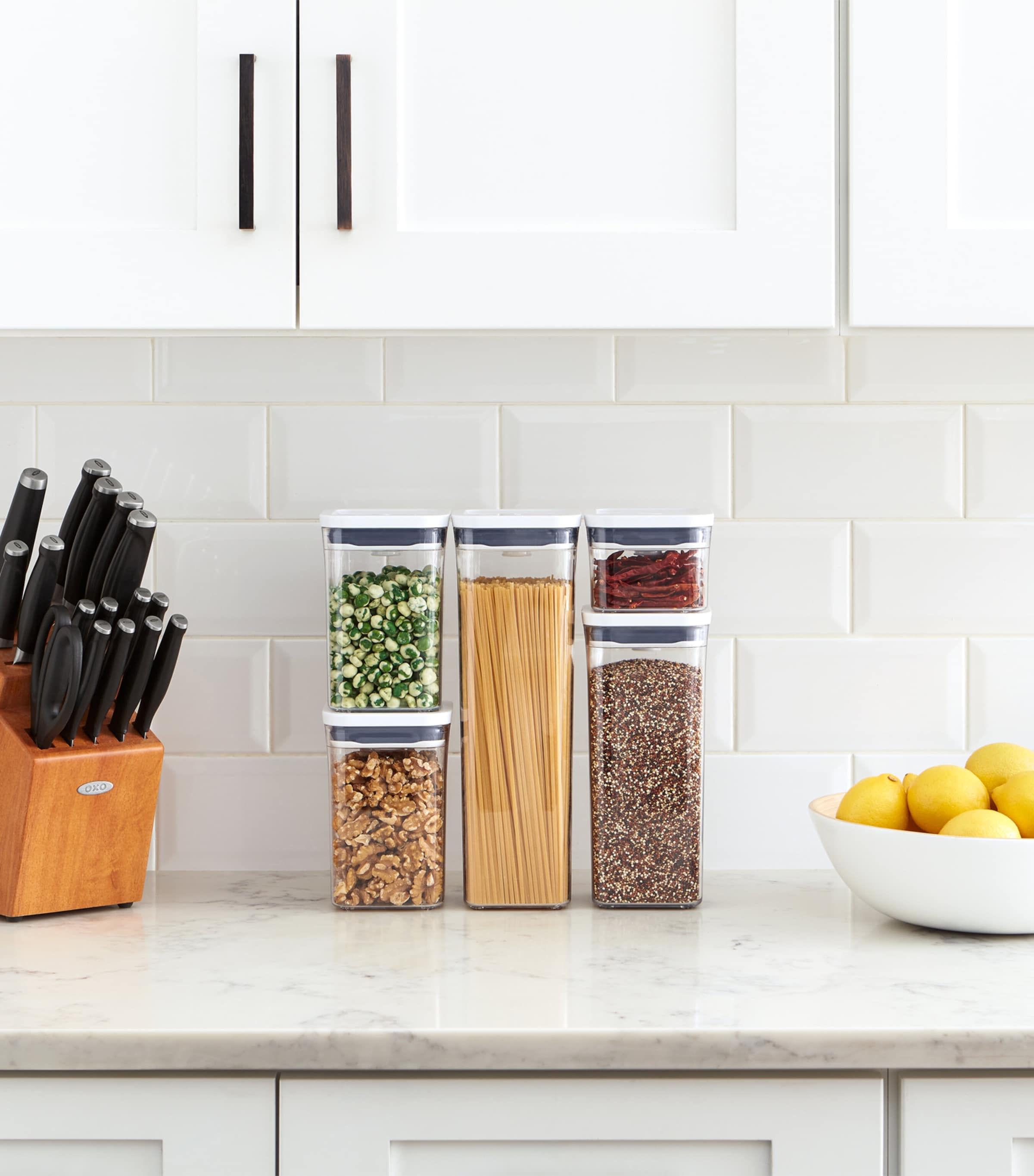 Set of 5 Good Grips POP Containers CLEAR/WHITE Image 6