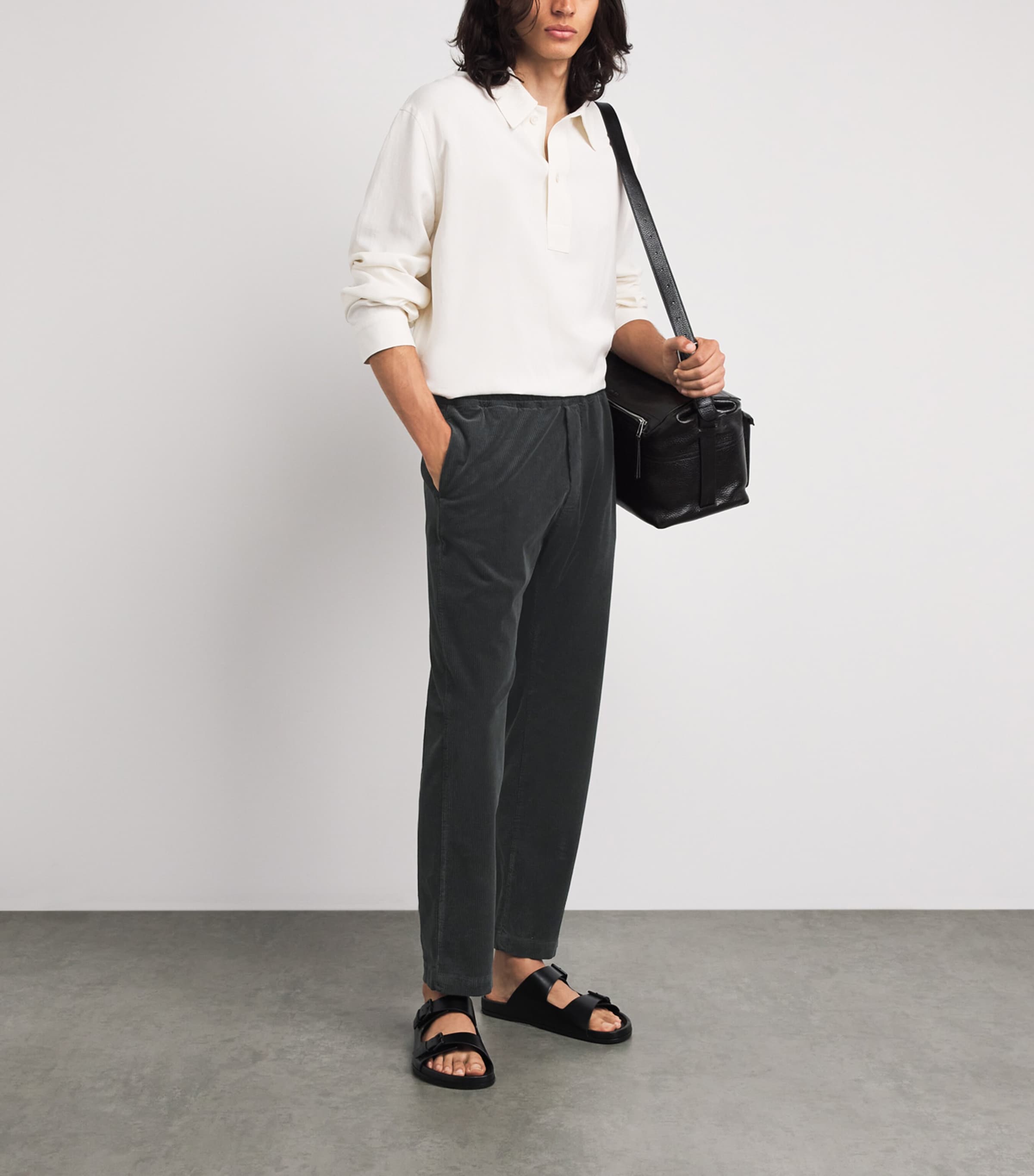 Barena Mens Corduroy Straight Trousers Piombo Image 2