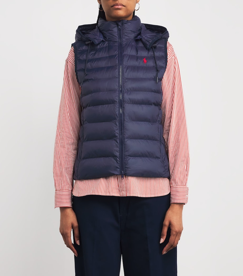 Water-Repellent Padded Gilet NAVY Image 3