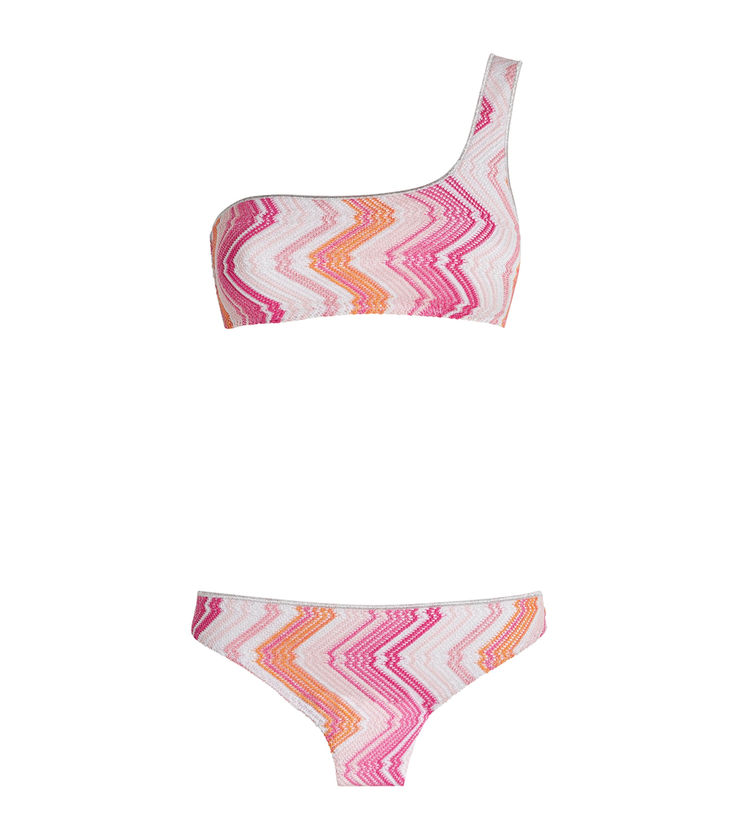 Missoni One-shoulder Bikini In Pink