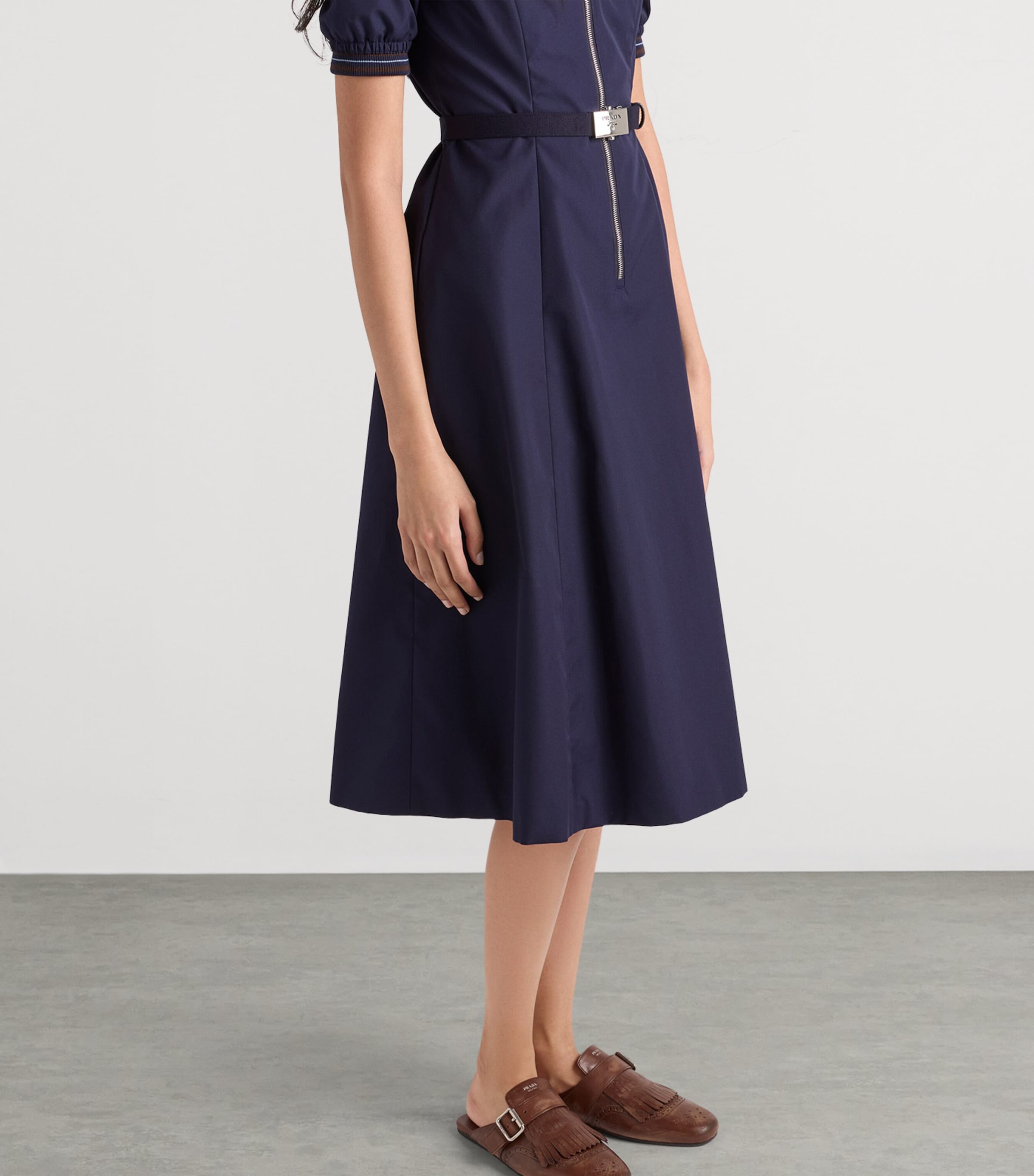 Prada Womens Poplin Shirt Midi Dress Image 4