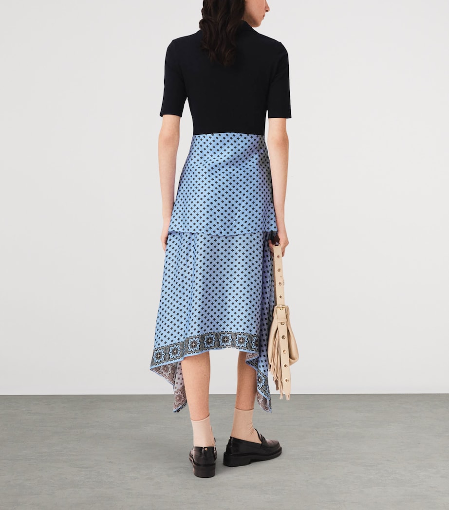 Maje Womens Printed Midi Shirt Dress Light Blue Image 4
