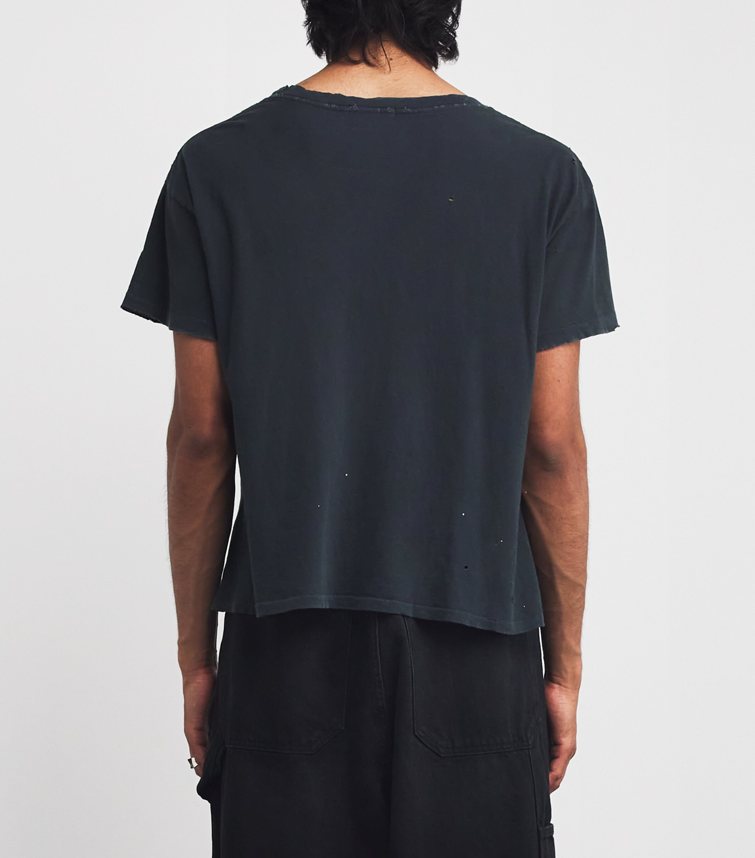 Enfants Riches Déprimés Black Cotton Distressed Logo T-Shirt