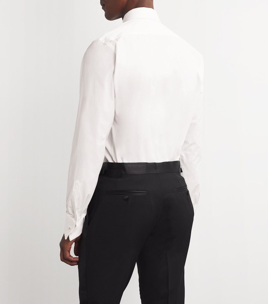 Cotton Pleated-Front Evening Shirt AW001 Image 4
