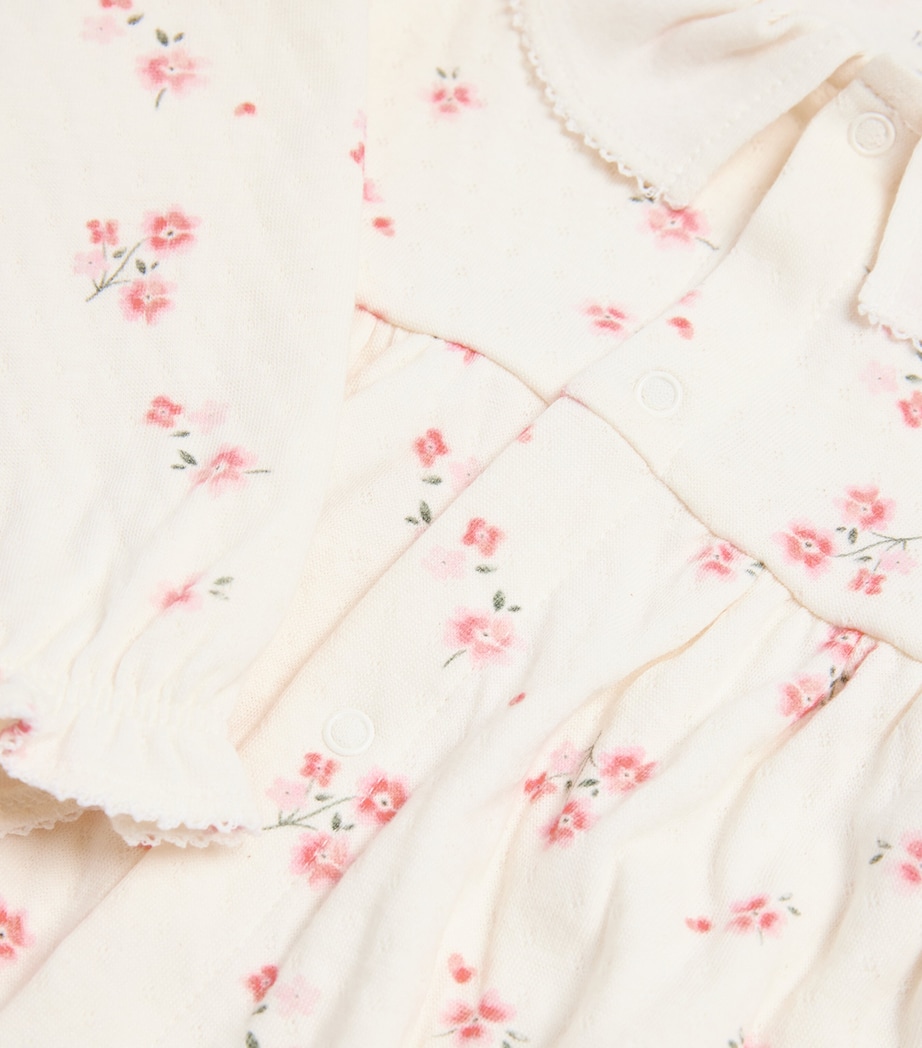 Petit Bateau Cotton Floral Dress and Leggings Set (3-18 Months) Image 3